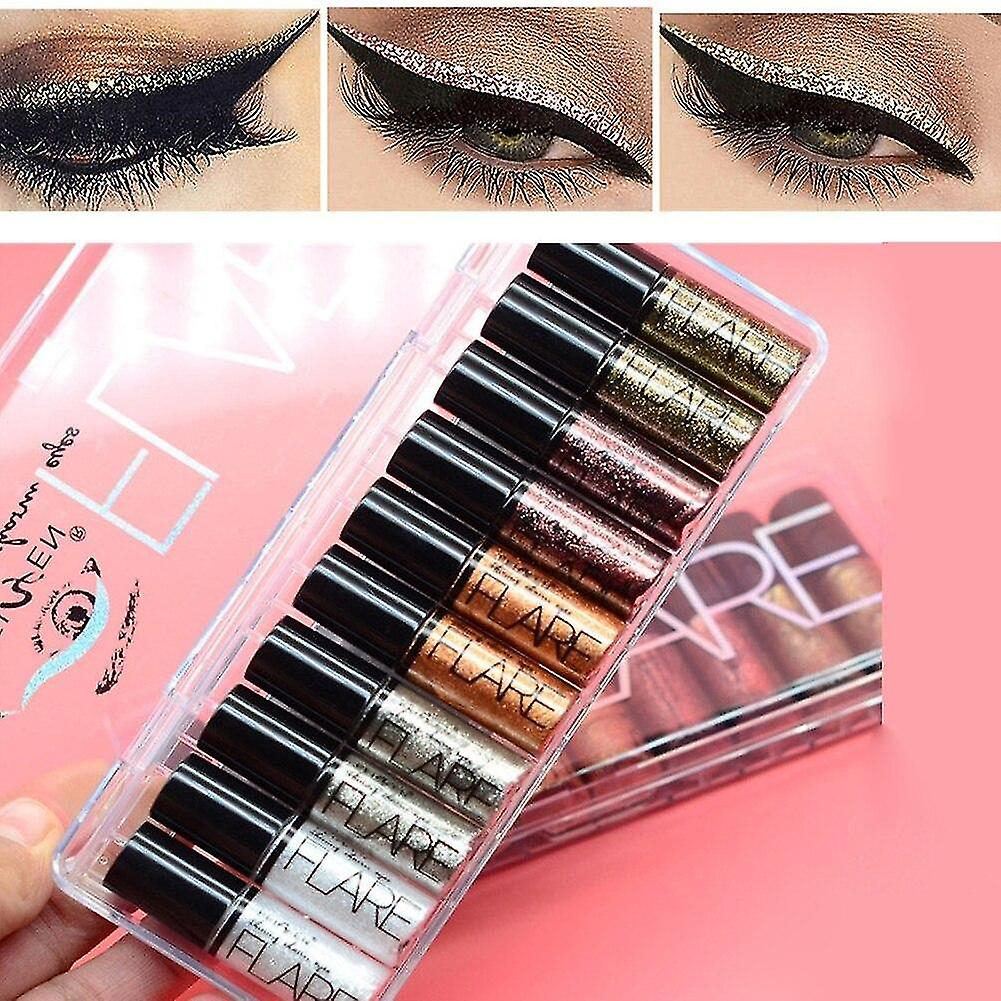 Foto 4 pulgar | Delineador De Ojos Charm Shine  10 Unidades  Purpurina De Maquillaje Profesional - Venta Internacional.