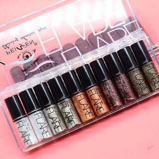 Foto 4 | Delineador De Ojos Charm Shine 10 Unidades Purpurina De Maquillaje Profesional - Venta Internacional.