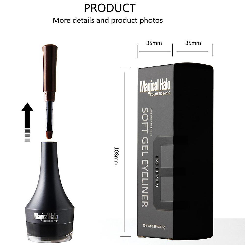 Foto 4 pulgar | Delineador De Ojos En Gel Huoguo Mini A Prueba De Agua Con Cepillo Negro - Venta Internacional.