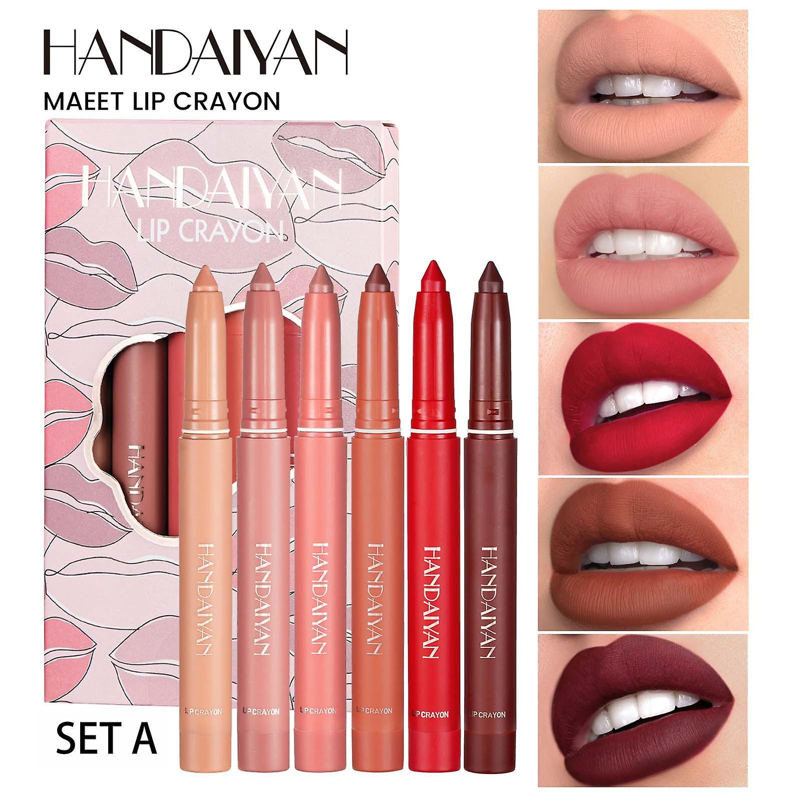 Foto 2 pulgar | Set De Delineadores De Labios Huoguo  6 Colores  Corte Giratorio  Doble Uso - Venta Internacional.