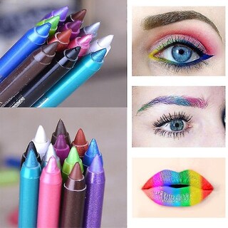 Foto 2 | Set De Delineadores De Ojos Huoguo 12 Colores Brillantes Impermeables Y Duraderos - Venta Internacional.
