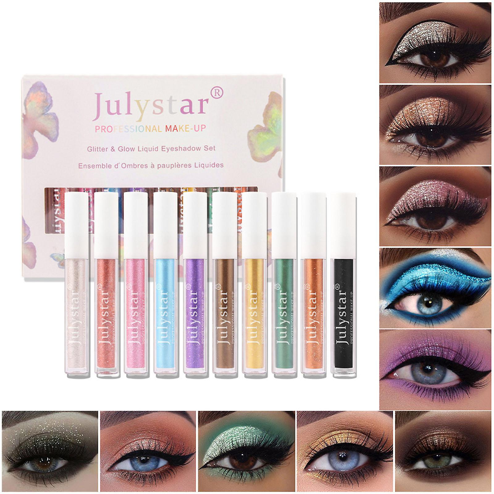 Foto 3 pulgar | Set De Sombras De Ojos Huoguo Diamond Liquid Glitter  10 Colores  2 5 Ml - Venta Internacional.