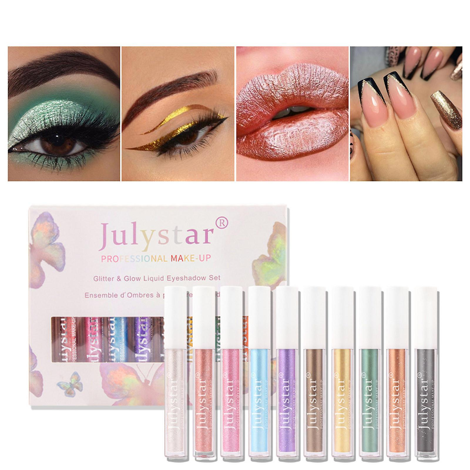 Foto 5 pulgar | Set De Sombras De Ojos Huoguo Diamond Liquid Glitter  10 Colores  2 5 Ml - Venta Internacional.