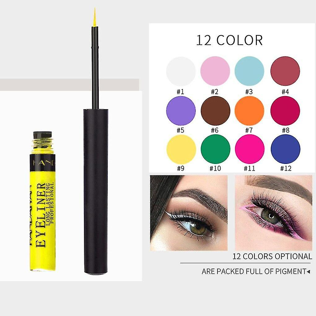 Foto 4 | Set De Delineador De Ojos Huoguo 12 Colores  Líquido Mate  Impermeable - Venta Internacional.