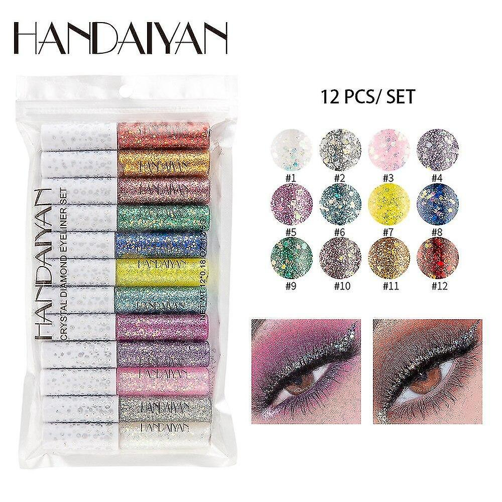 Foto 2 pulgar | Set De Delineador De Ojos Huoguo Glitter Metallic Jelly Colorid Lentejuelas - Venta Internacional.
