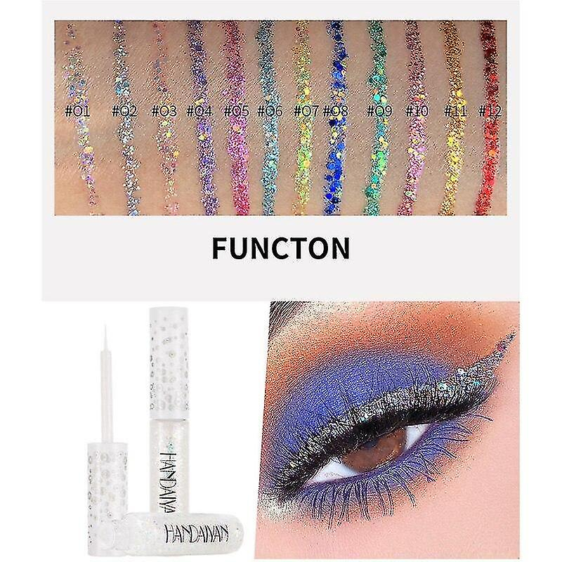 Foto 5 pulgar | Set De Delineador De Ojos Huoguo Glitter Metallic Jelly Colorid Lentejuelas - Venta Internacional.