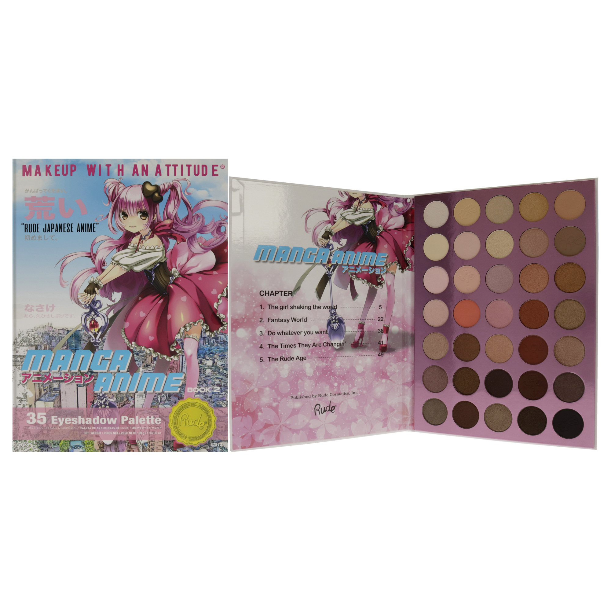 Foto 2 pulgar | Manga Anime 35 Eyeshadow Palette Book 2 Rude Cosmetics Multicolor