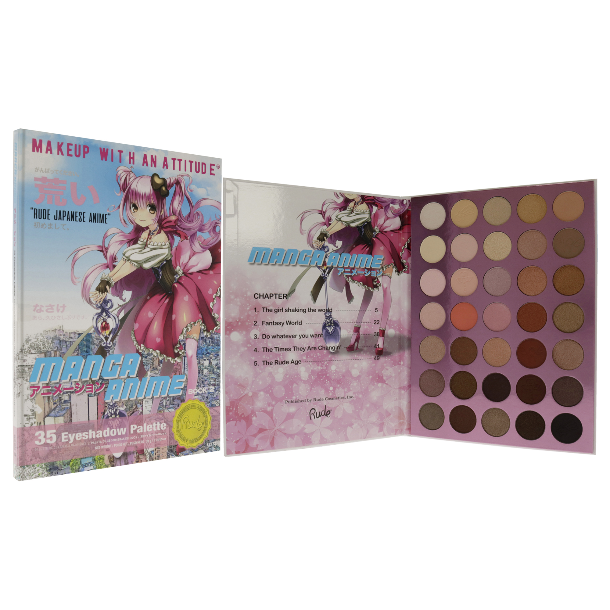 Foto 4 pulgar | Manga Anime 35 Eyeshadow Palette Book 2 Rude Cosmetics Multicolor