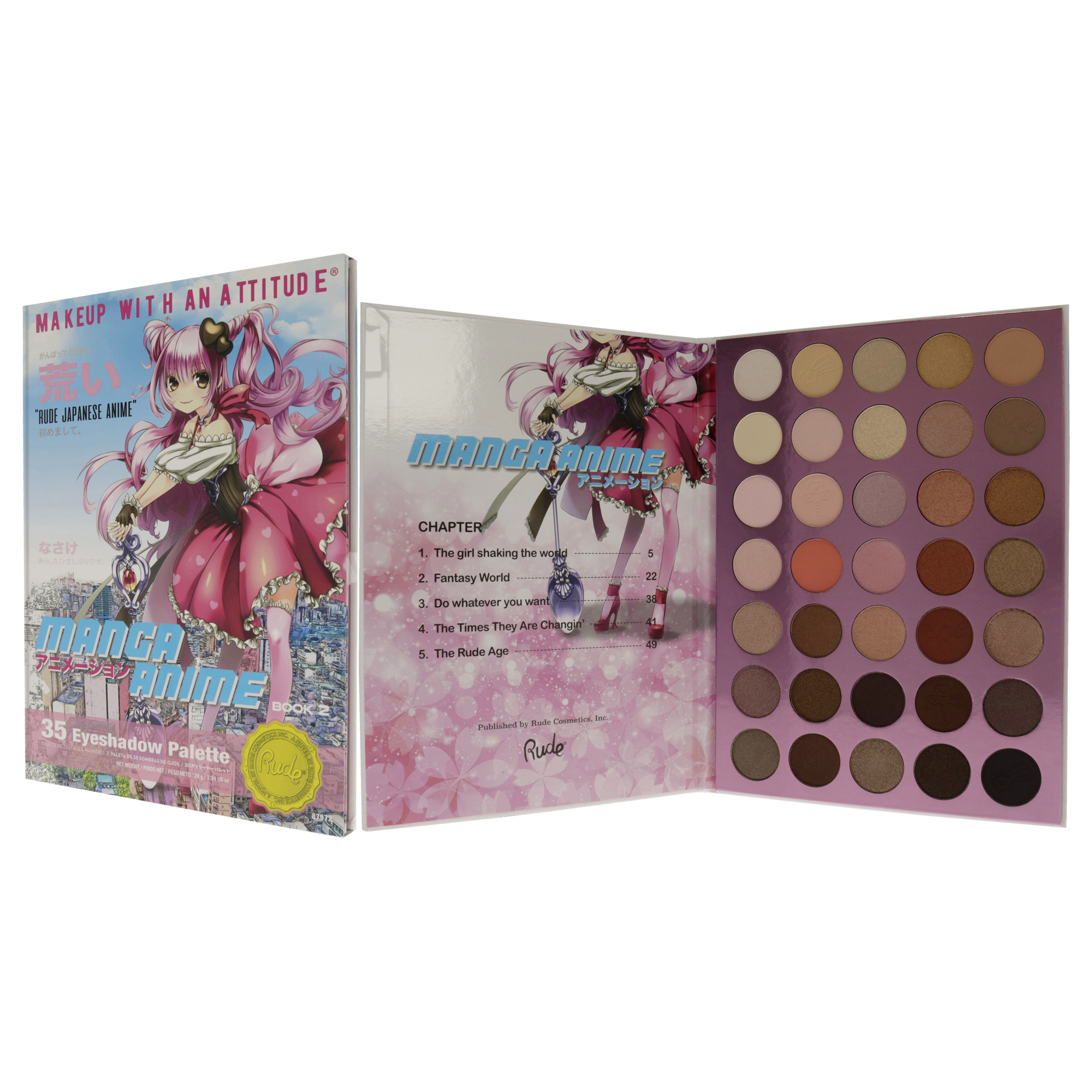 Foto 5 pulgar | Manga Anime 35 Eyeshadow Palette Book 2 Rude Cosmetics Multicolor