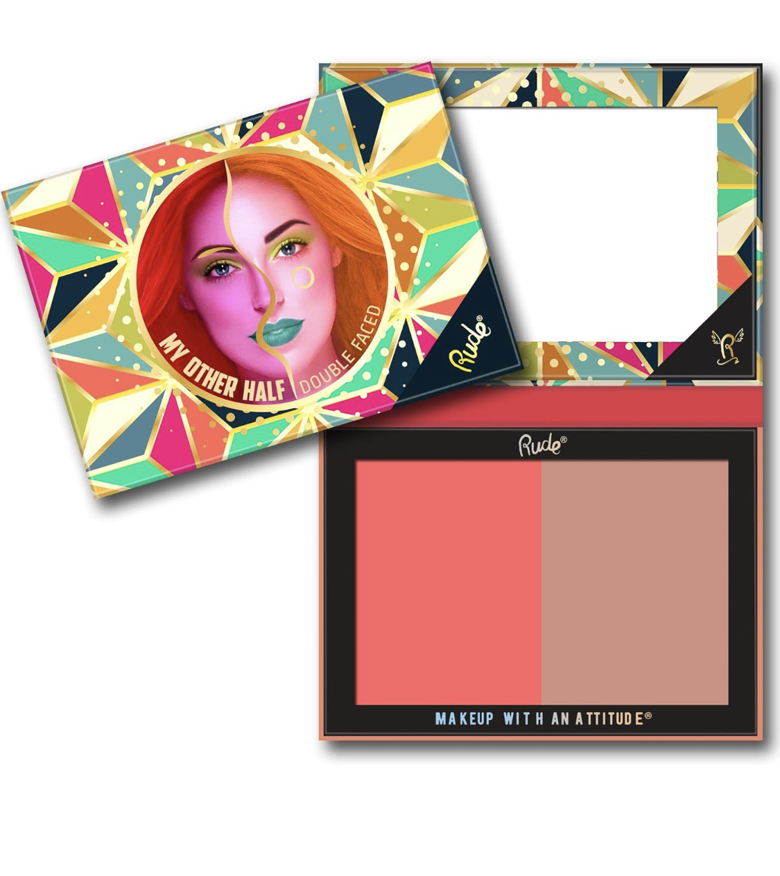 Paleta de Rostro Dúo Rude Cosmetics My Other Half Duo Double Faced