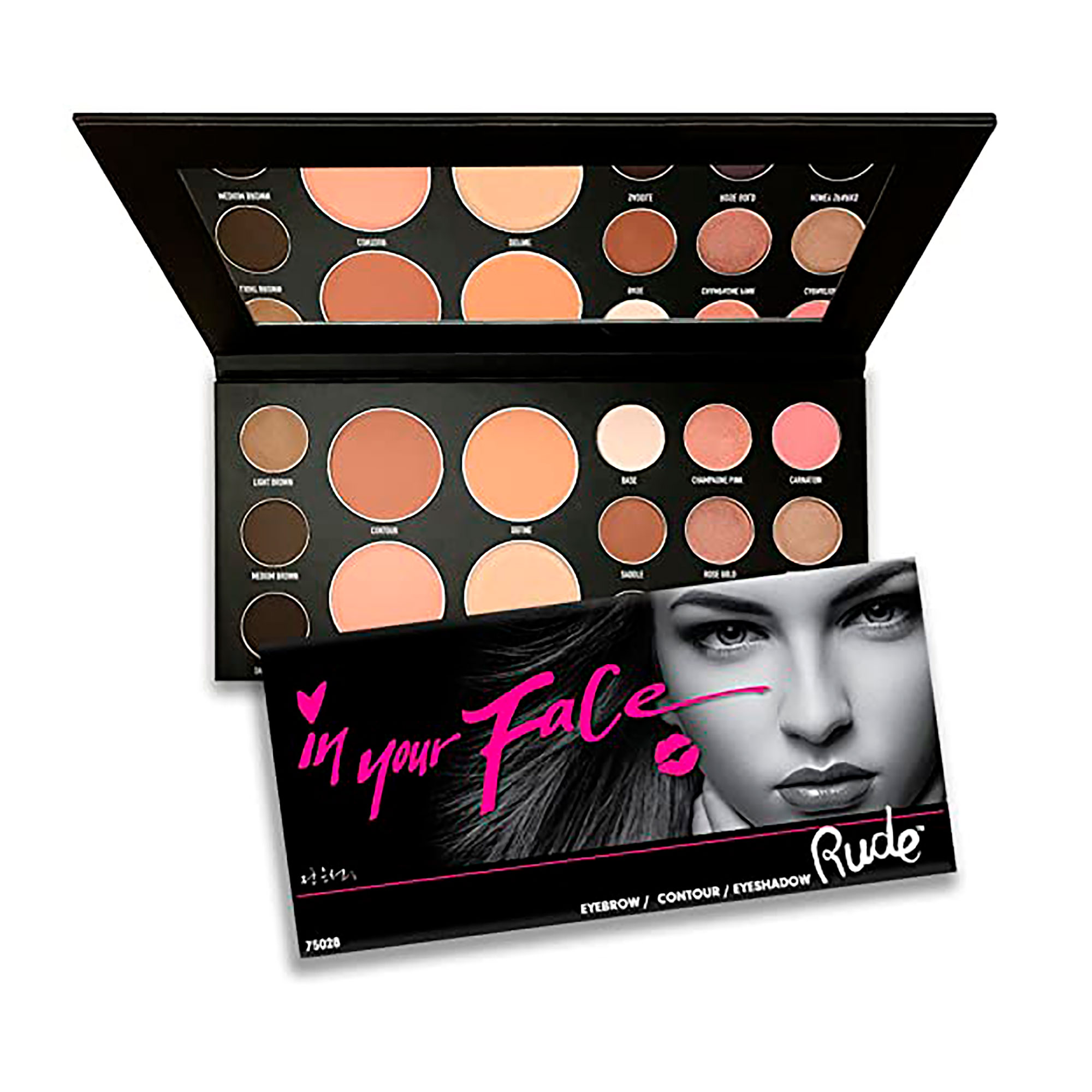 Foto 2 pulgar | Paleta de Sombras Rude Cosmetics In Your Face  3 en 1