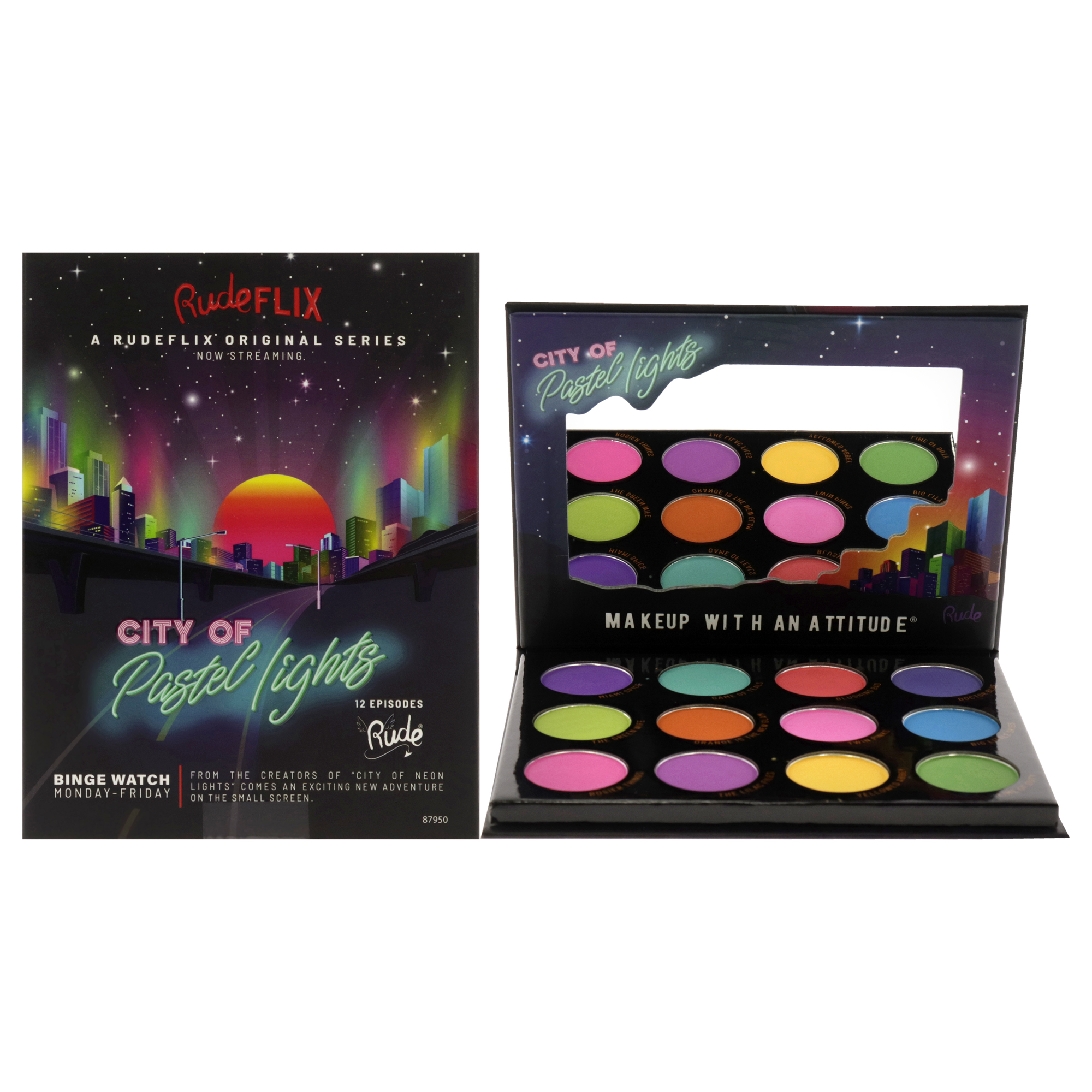 Foto 2 pulgar | Paleta De Sombras De Ojos Rude Cosmetics City Of Pastel Lights-12 - Venta Internacional.