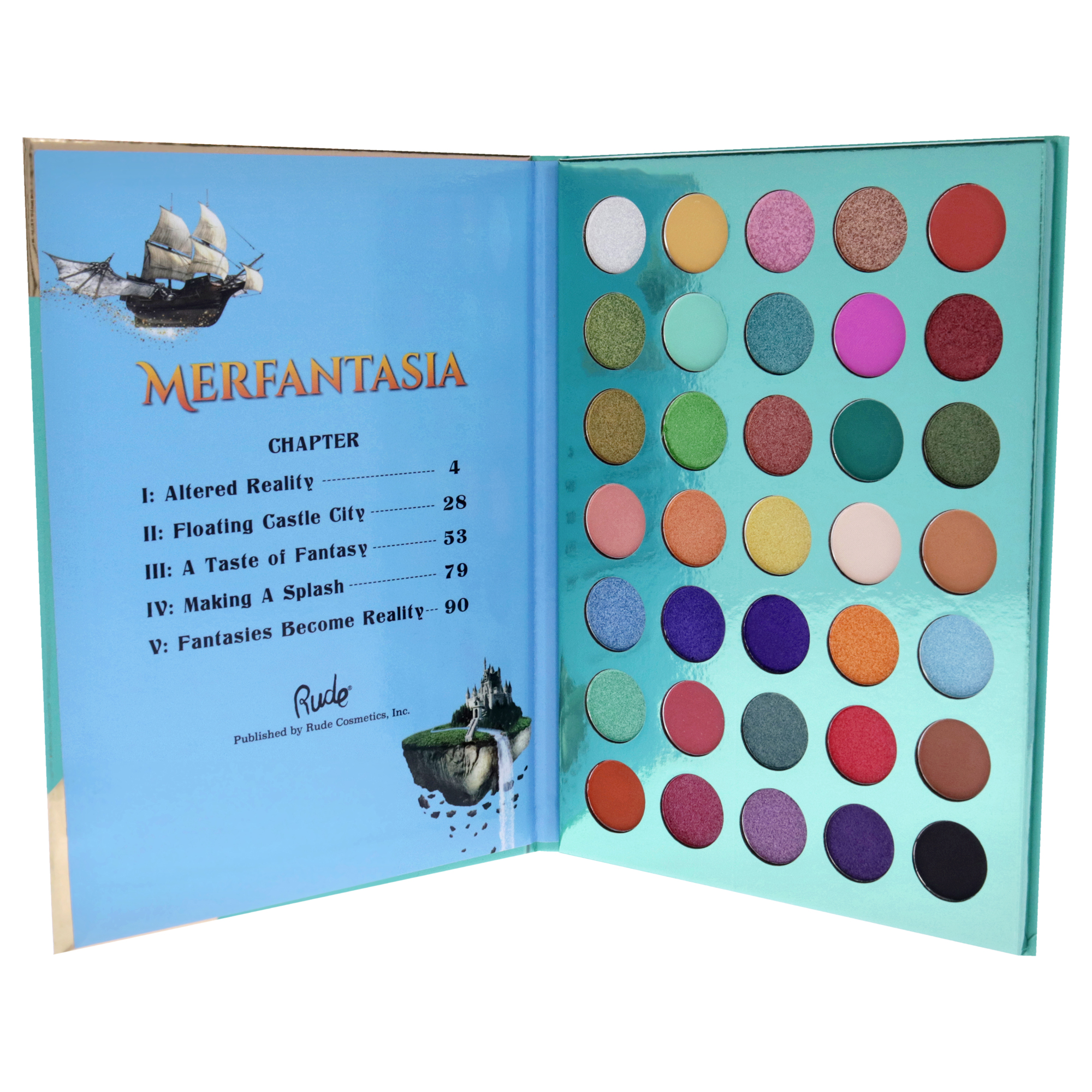 Foto 2 | Paleta De Sombras De Ojos Rude Cosmetics Merfantasia Paperback Ed - Venta Internacional.