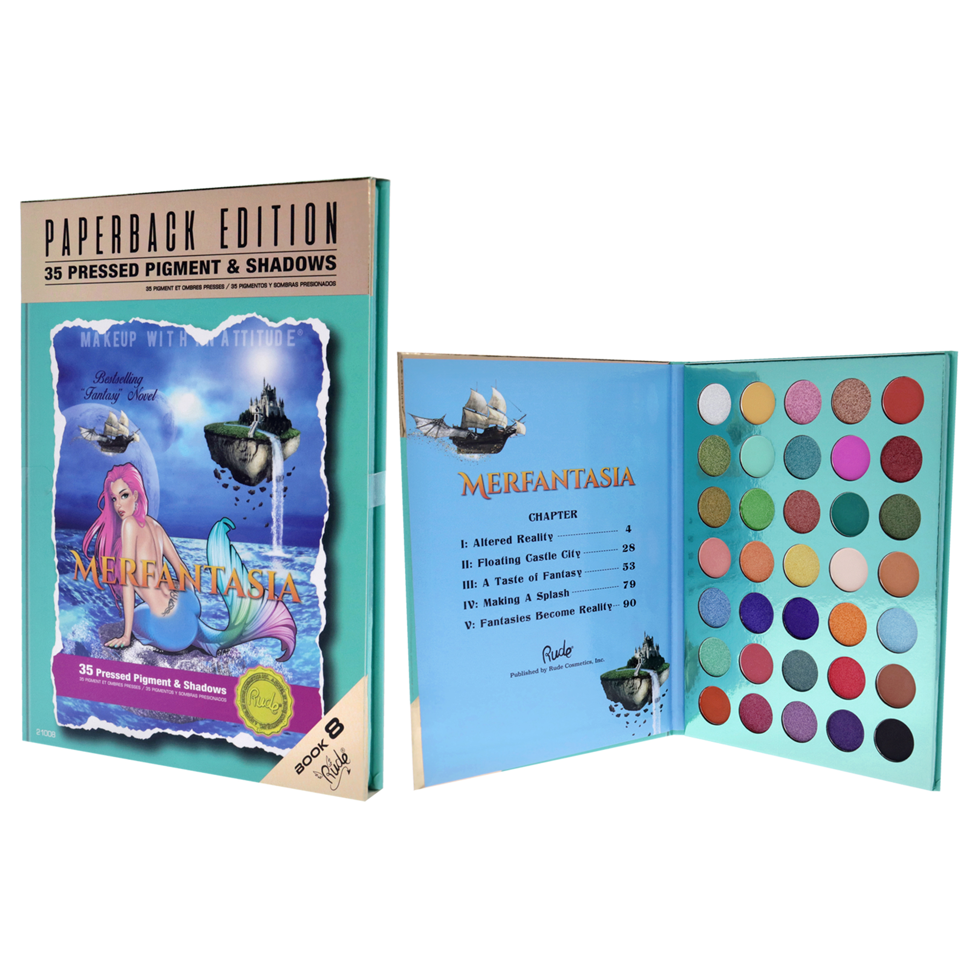 Foto 4 | Paleta De Sombras De Ojos Rude Cosmetics Merfantasia Paperback Ed - Venta Internacional.