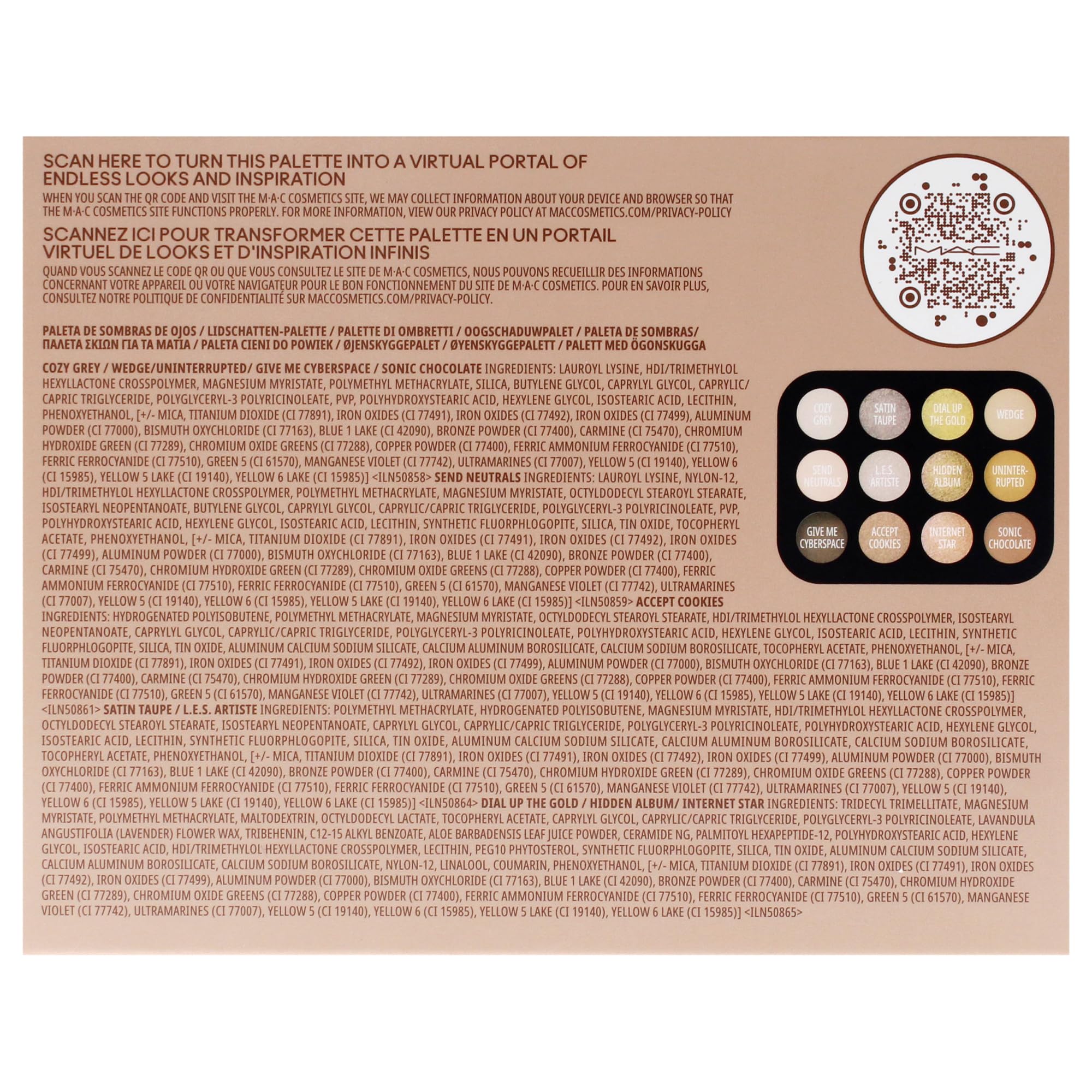 Foto 7 | Paleta De Sombras De Ojos Mac Connect En Color Nudes Sin Filtrar - Venta Internacional.