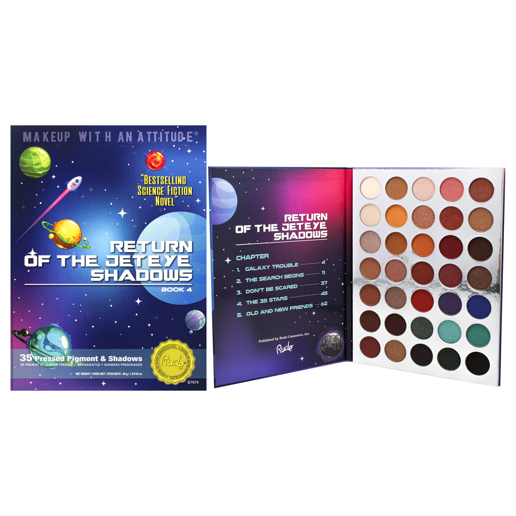 Paleta De Sombras De Ojos Rude Return Of The Jeteye 35 Book 4 Vegan - Venta Internacional.