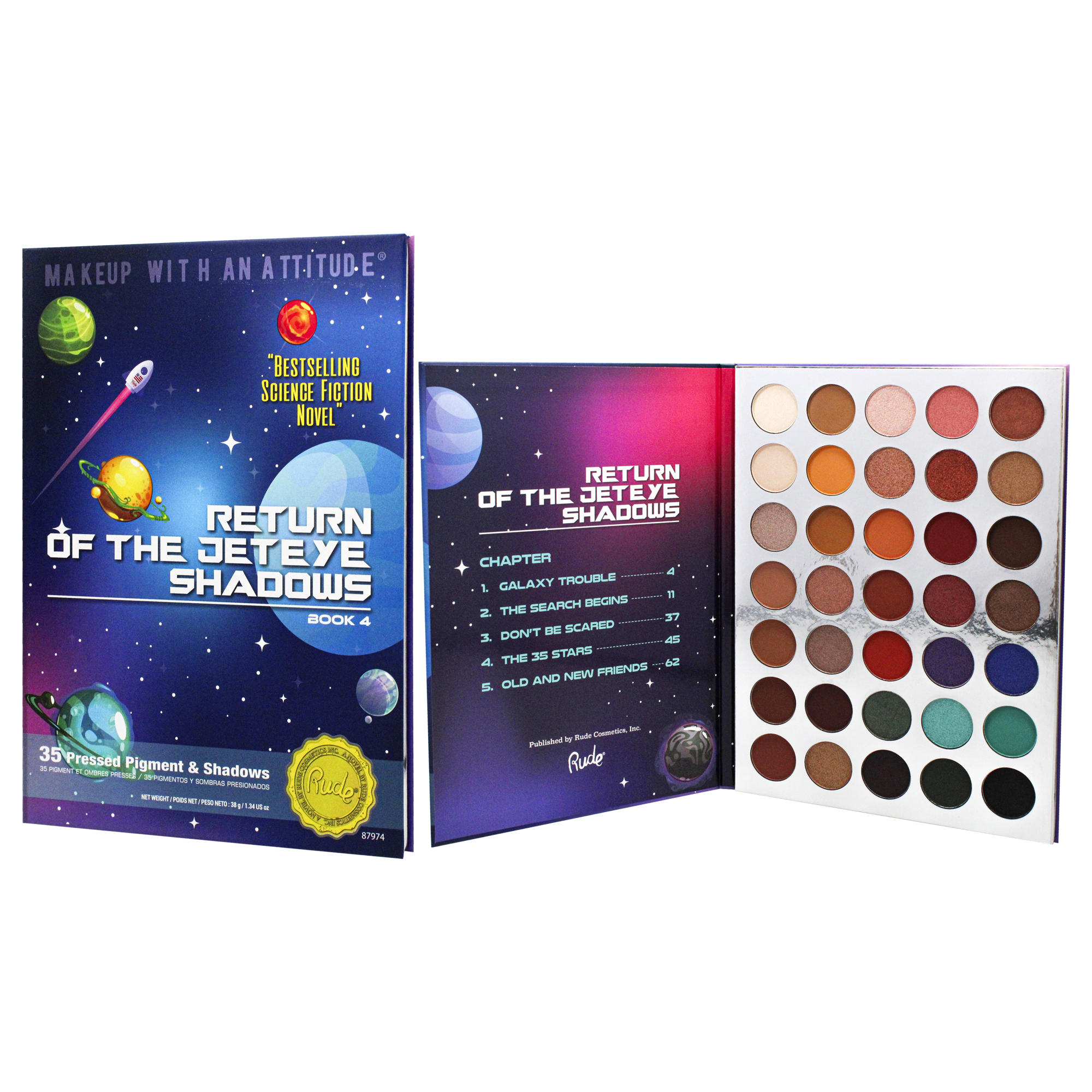 Foto 4 | Paleta De Sombras De Ojos Rude Return Of The Jeteye 35 Book 4 Vegan - Venta Internacional.