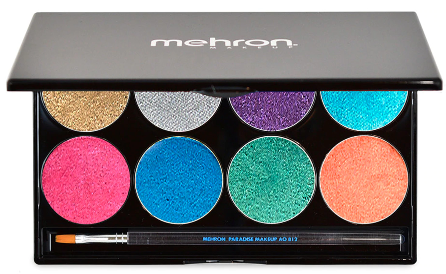 Paleta De Maquillaje Mehron Paradise Aq 8 Color Brilliant Metallic - Venta Internacional.