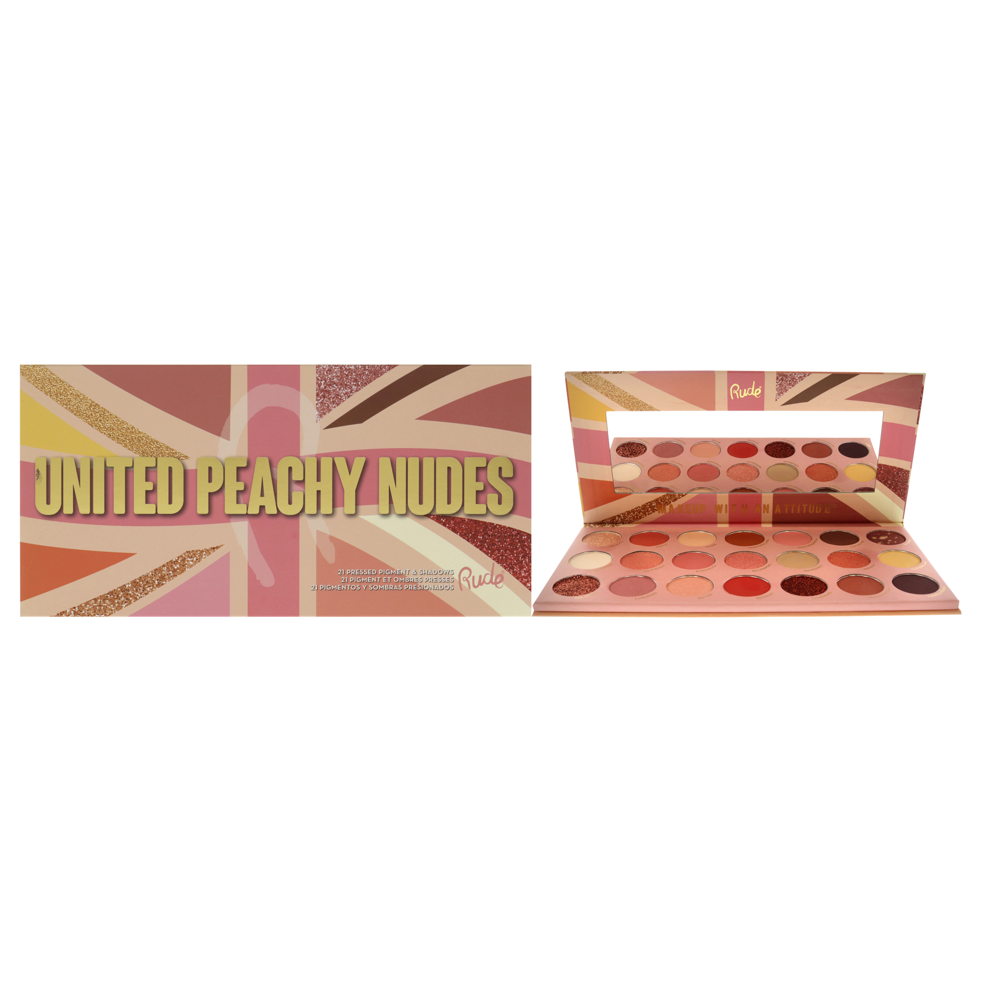 Foto 2 pulgar | Sombra De Ojos Rude Cosmetics United Peachy Nudes-21 22ml - Venta Internacional.