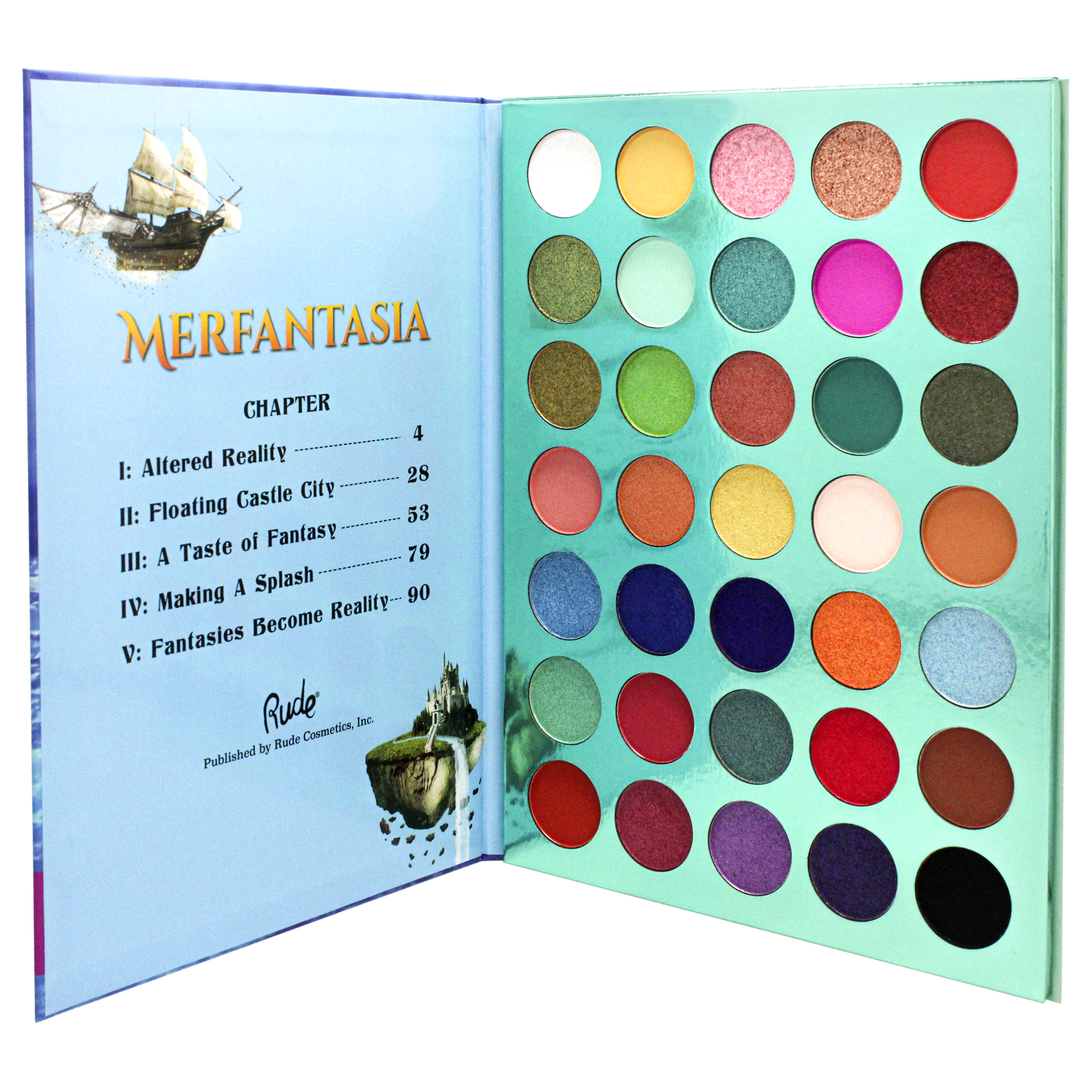 Foto 2 | Paleta De Sombras De Ojos Rude Cosmetics Merfantasia 35 Colores Veganos - Venta Internacional.