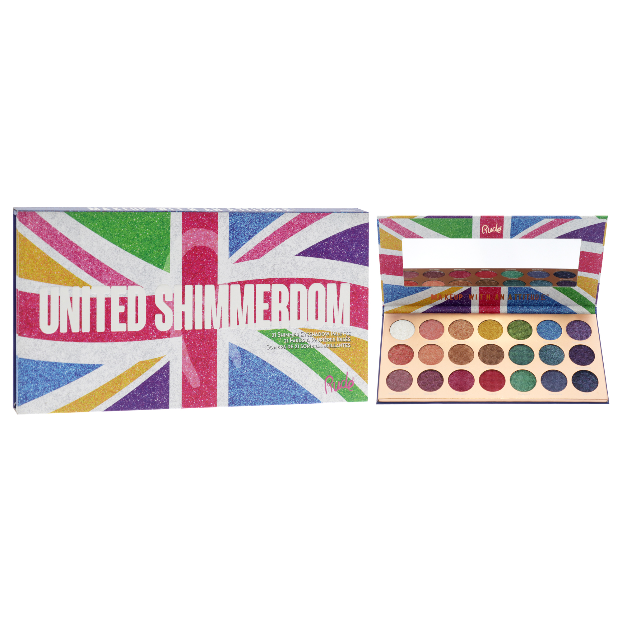 Foto 4 pulgar | Paleta De Sombras De Ojos Rude Cosmetics United Shimmer 21 Tonos - Venta Internacional.