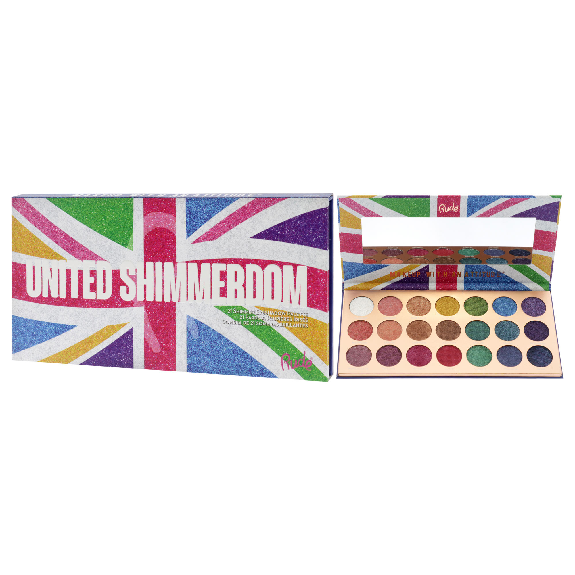 Foto 5 pulgar | Paleta De Sombras De Ojos Rude Cosmetics United Shimmer 21 Tonos - Venta Internacional.