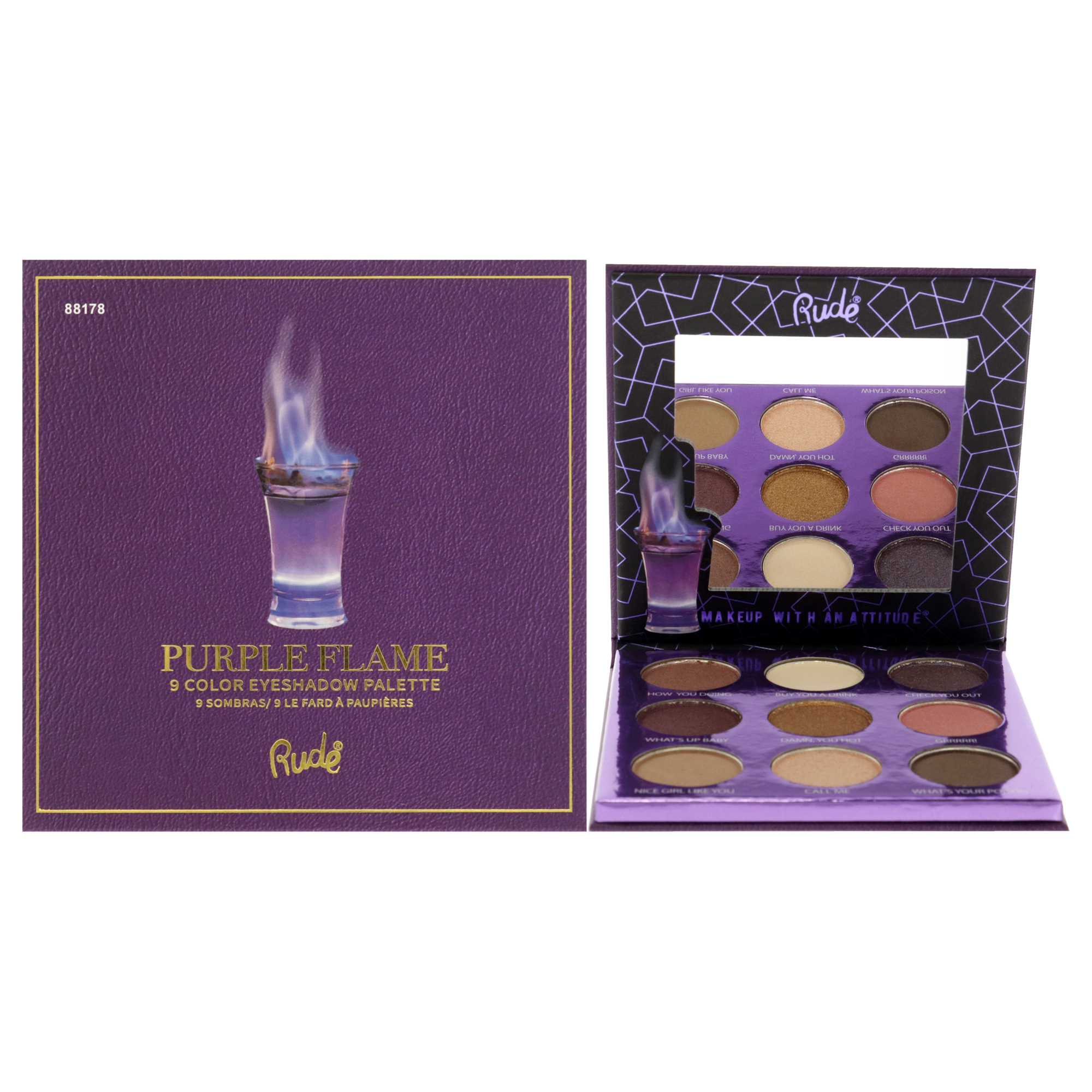 Paleta De Sombras De Ojos Rude Cosmetics Cocktail Party 9 Purple Fla - Venta Internacional.