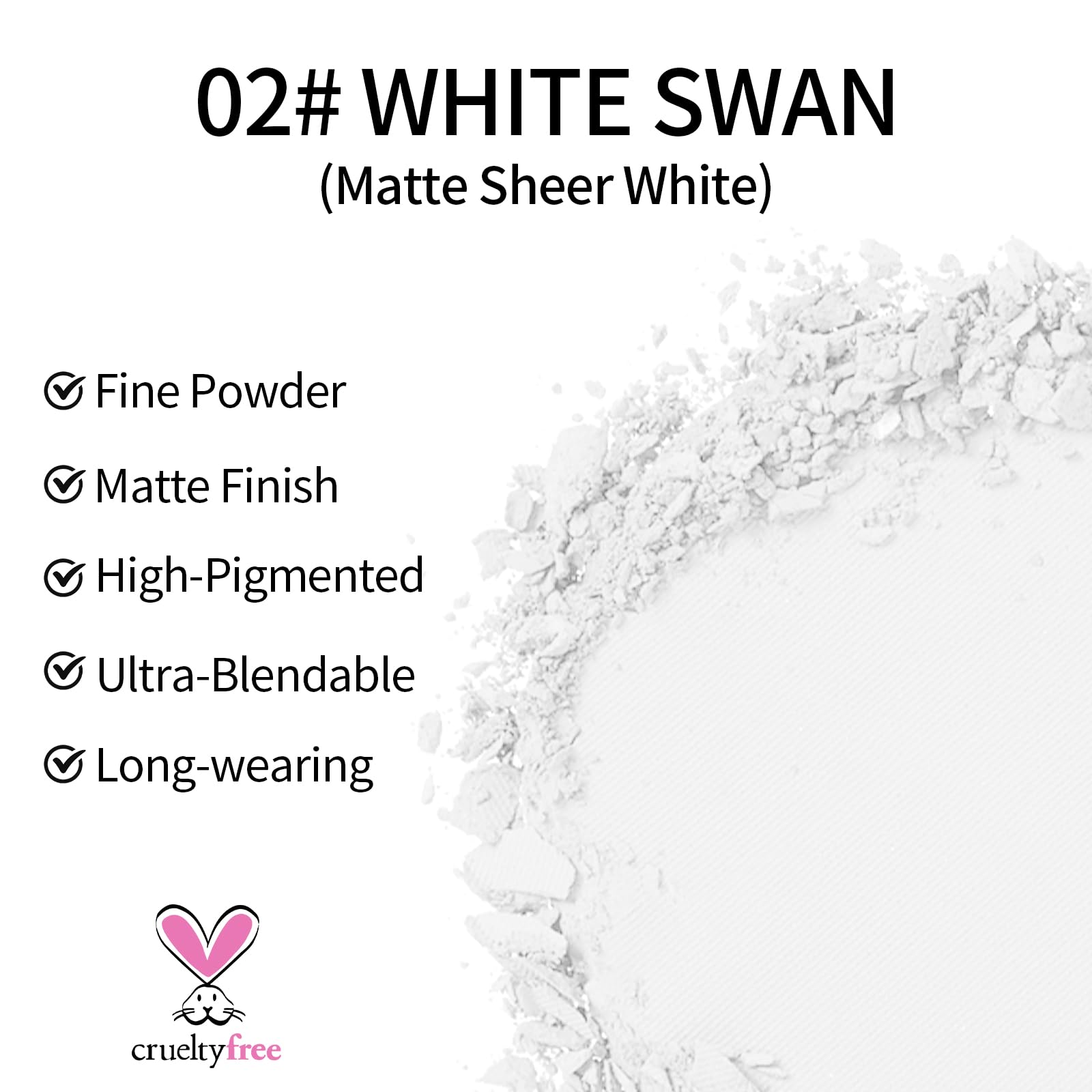 Foto 4 pulgar | Paleta De Sombras De Ojos Erinde Single White Matte Vegan 02# - Venta Internacional.