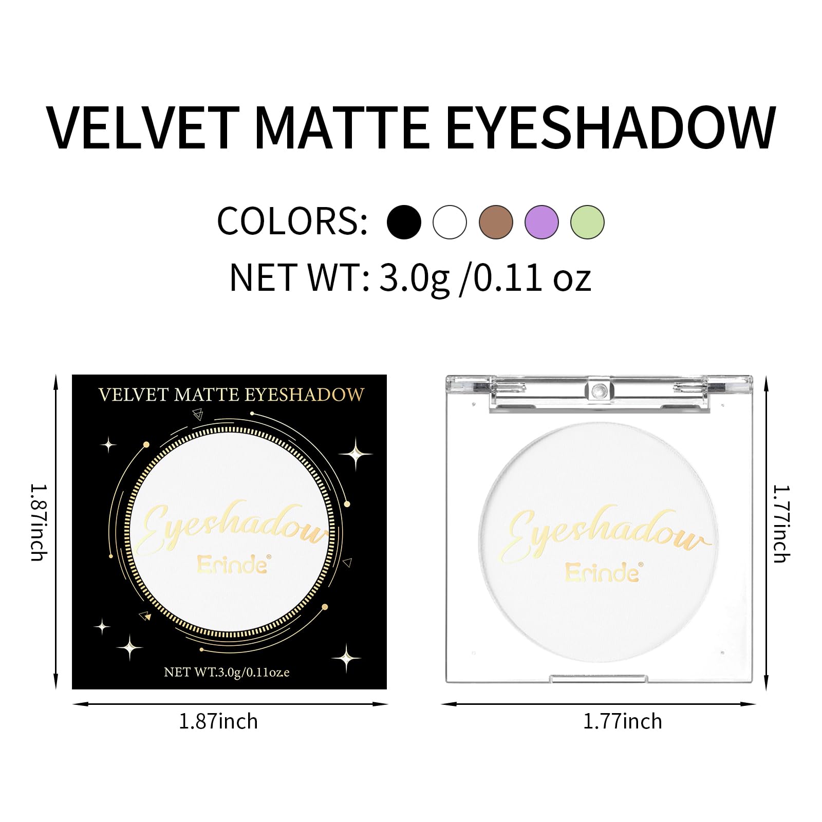 Foto 7 pulgar | Paleta De Sombras De Ojos Erinde Single White Matte Vegan 02# - Venta Internacional.