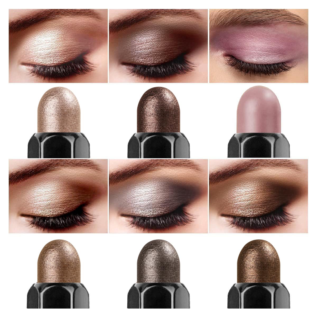 Foto 3 pulgar | Juego De 6 Barras De Sombra De Ojos Luxaza Metallic Neutral & Brown - Venta Internacional.