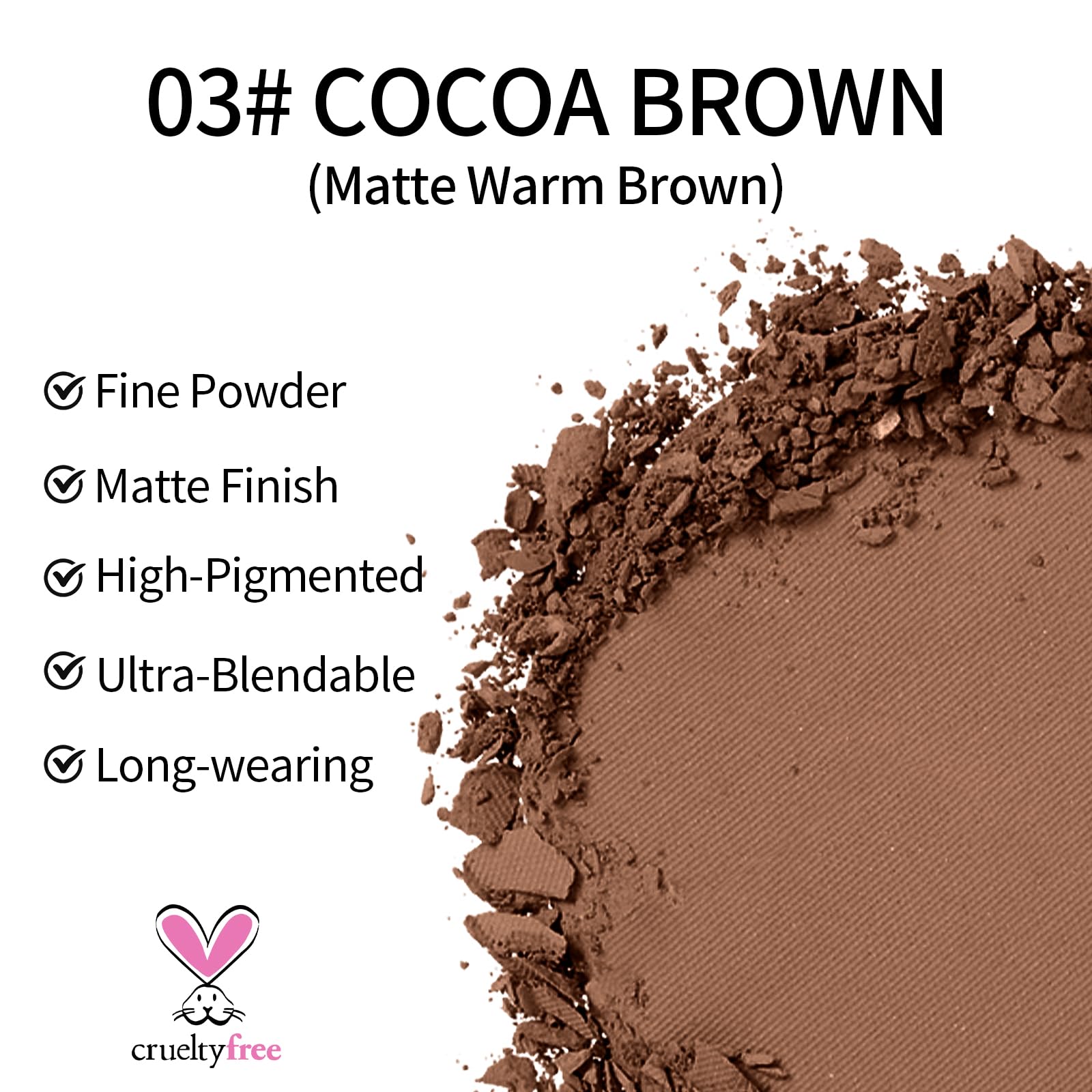 Foto 4 pulgar | Paleta De Sombras De Ojos Erinde Single Brown Matte 03# Cocoa Brown - Venta Internacional.