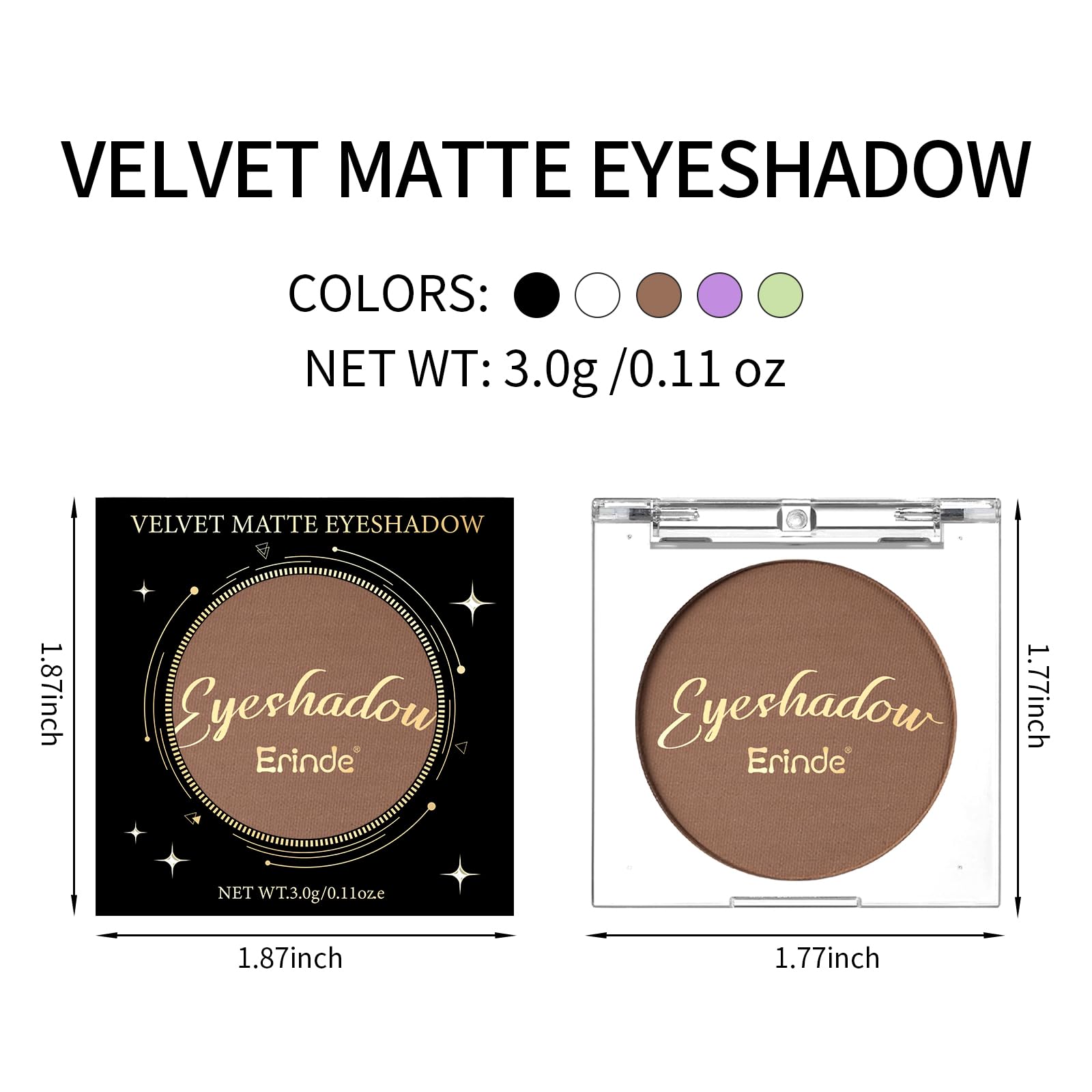 Foto 7 pulgar | Paleta De Sombras De Ojos Erinde Single Brown Matte 03# Cocoa Brown - Venta Internacional.