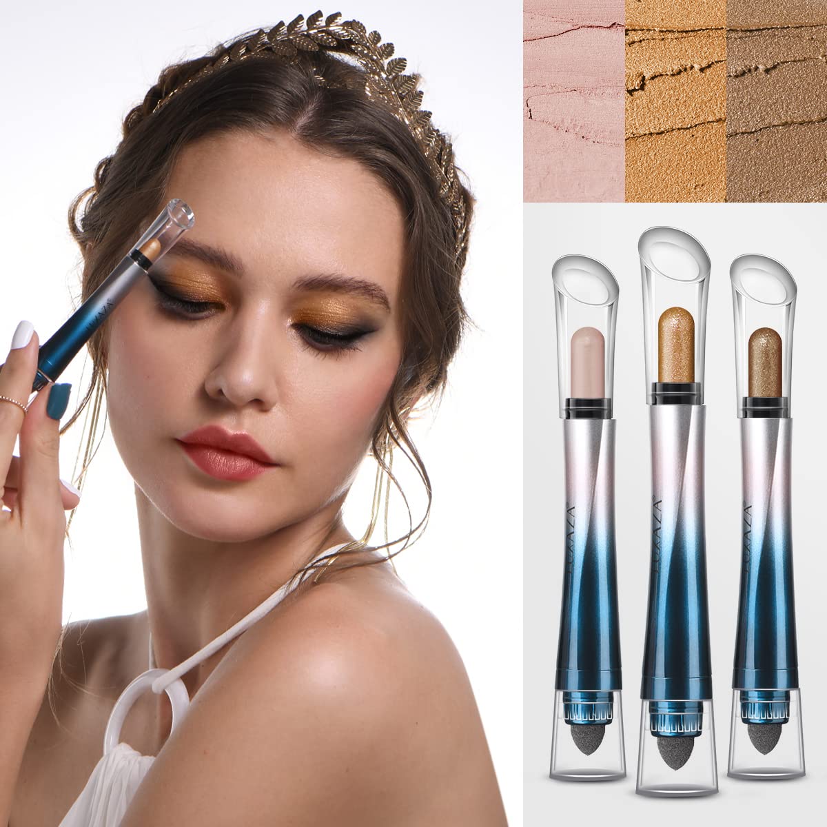 Foto 6 | Sombra De Ojos Luxaza 24h Longwear Mate/marrón Metalizado Crema - Venta Internacional.
