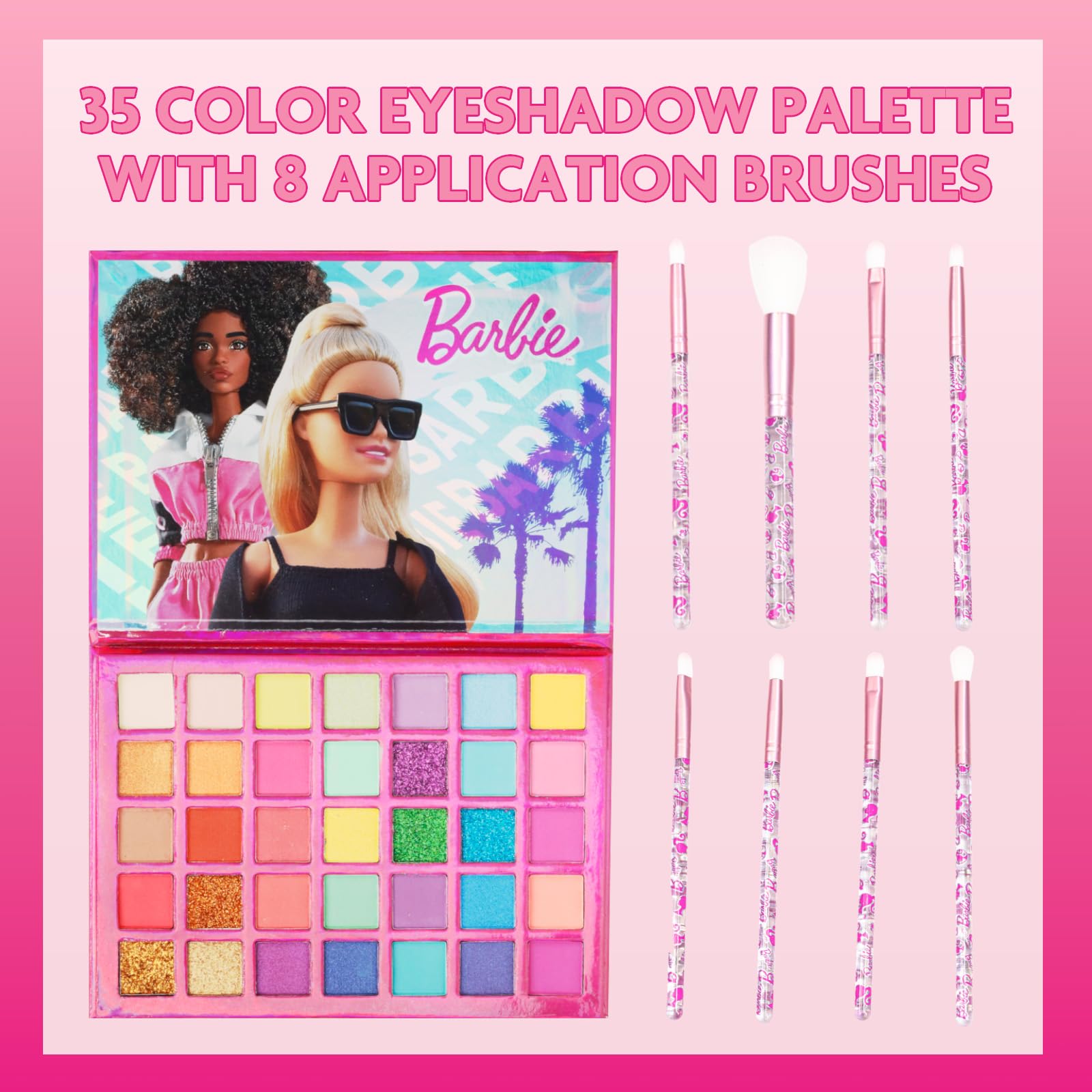 Foto 3 pulgar | Paleta De Sombras De Ojos Townley Girl Barbie 35 Pocillos Con Brochas - Venta Internacional.