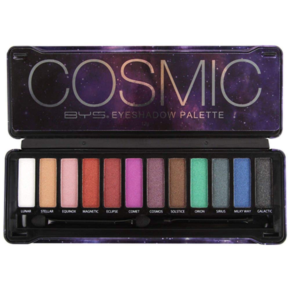 Paleta De Sombras De Ojos Bys Cosmic 12 Shades Shimmer Con Espejo - Venta Internacional.