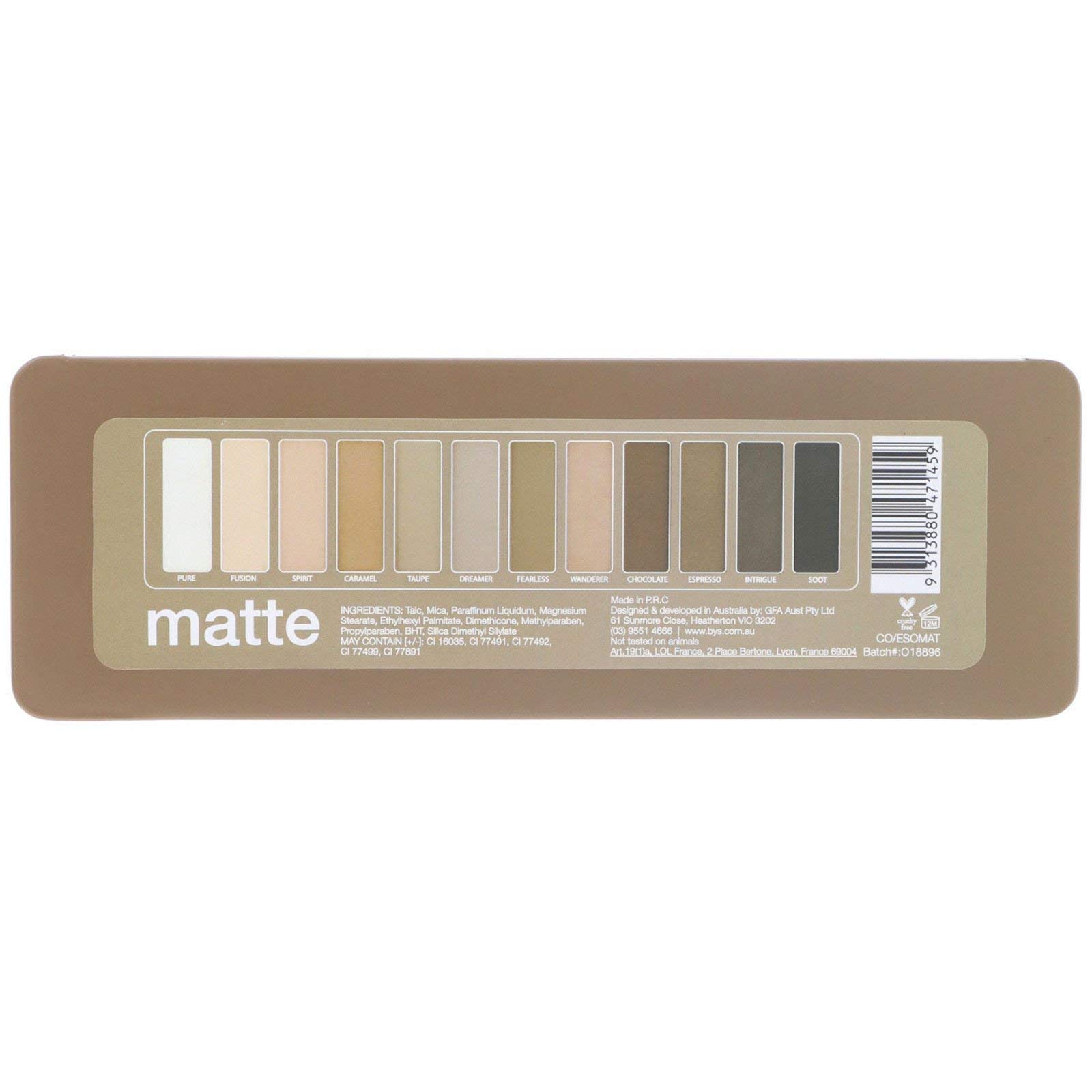 Foto 5 pulgar | Paleta De Sombras De Ojos Bys 12 Tonos Mate Con Espejo Y Aplicador - Venta Internacional.