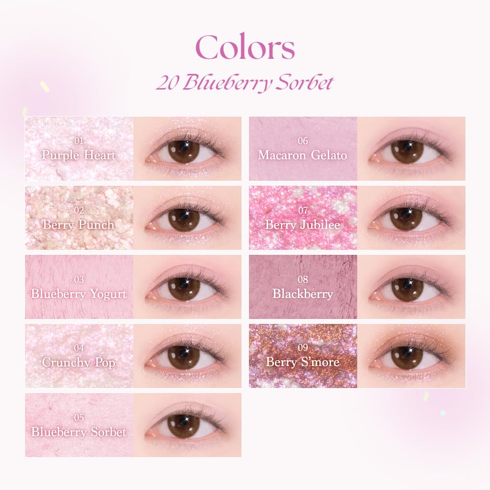 Foto 6 pulgar | Paleta De Sombras De Ojos Dasique Shadow Palette #20 Blueberry Sorbet 13g - Venta Internacional.