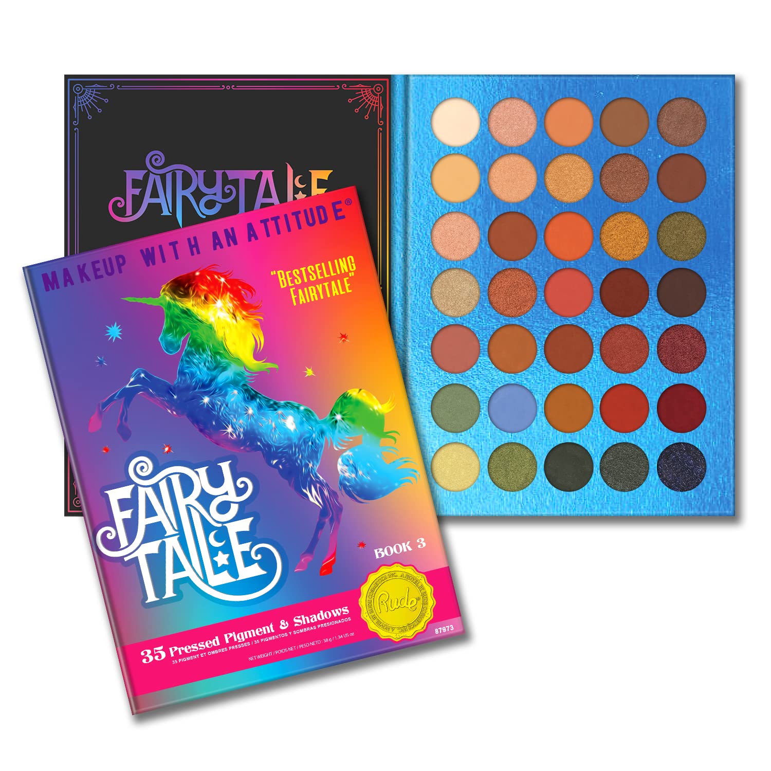 Foto 2 pulgar | Paleta De Sombras De Ojos Rude Cosmetics Fairy Tale 35 Book 3 40 Ml - Venta Internacional.