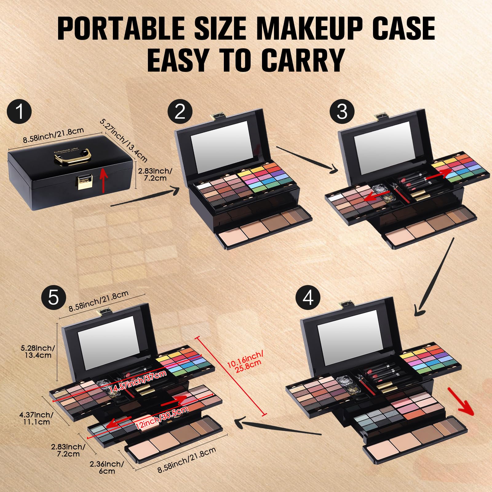 Foto 7 | Kit De Maquillaje Morneca Professional 60 Colores Con Espejo Para Mujer - Venta Internacional.