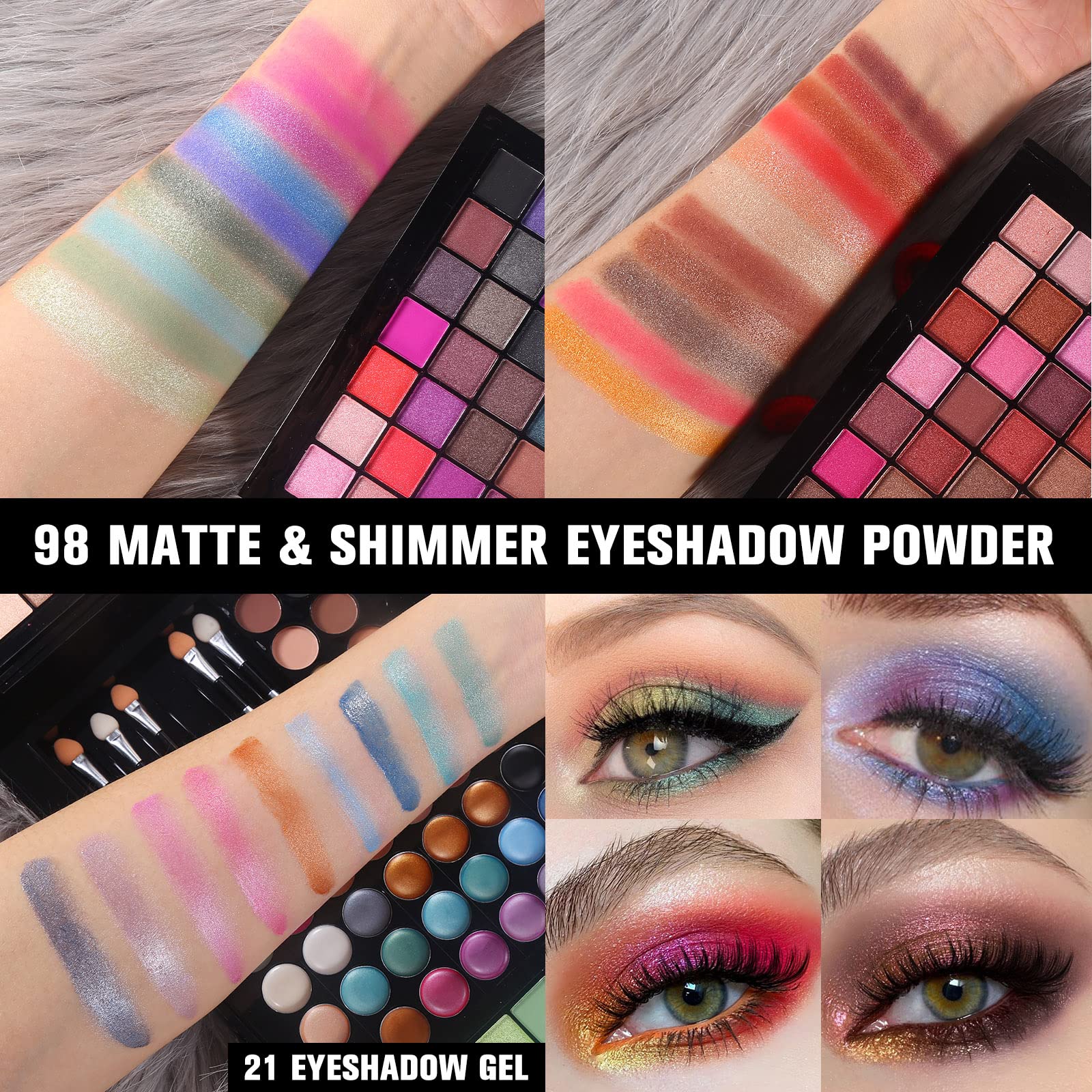 Foto 3 | Kit De Maquillaje Morneca 177 Colores Con Espejo Para Mujeres Y Niñas - Venta Internacional.