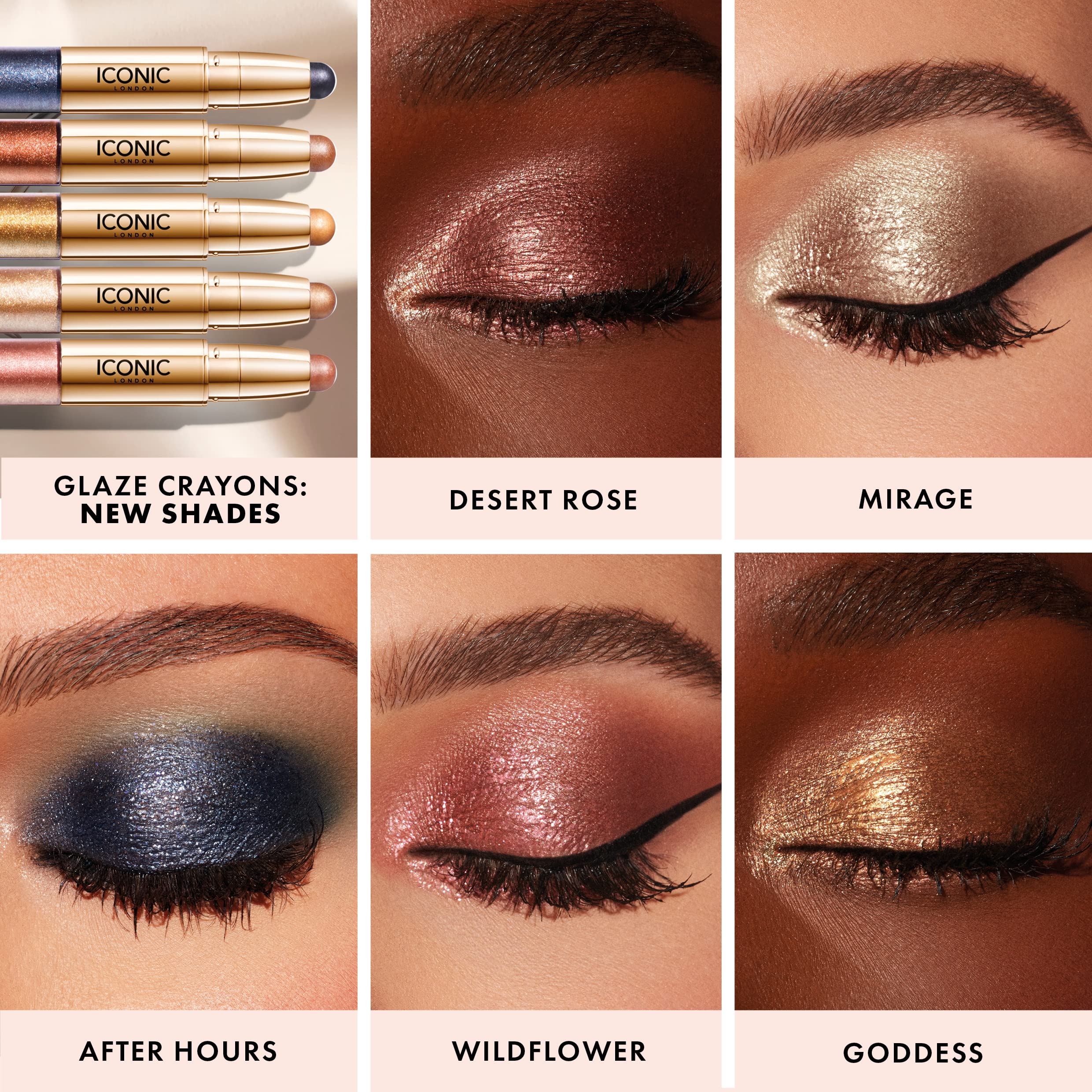 Foto 5 pulgar | Lápiz De Sombra De Ojos Iconic London Glaze Crayon Desert Rose, 27 Ml - Venta Internacional.