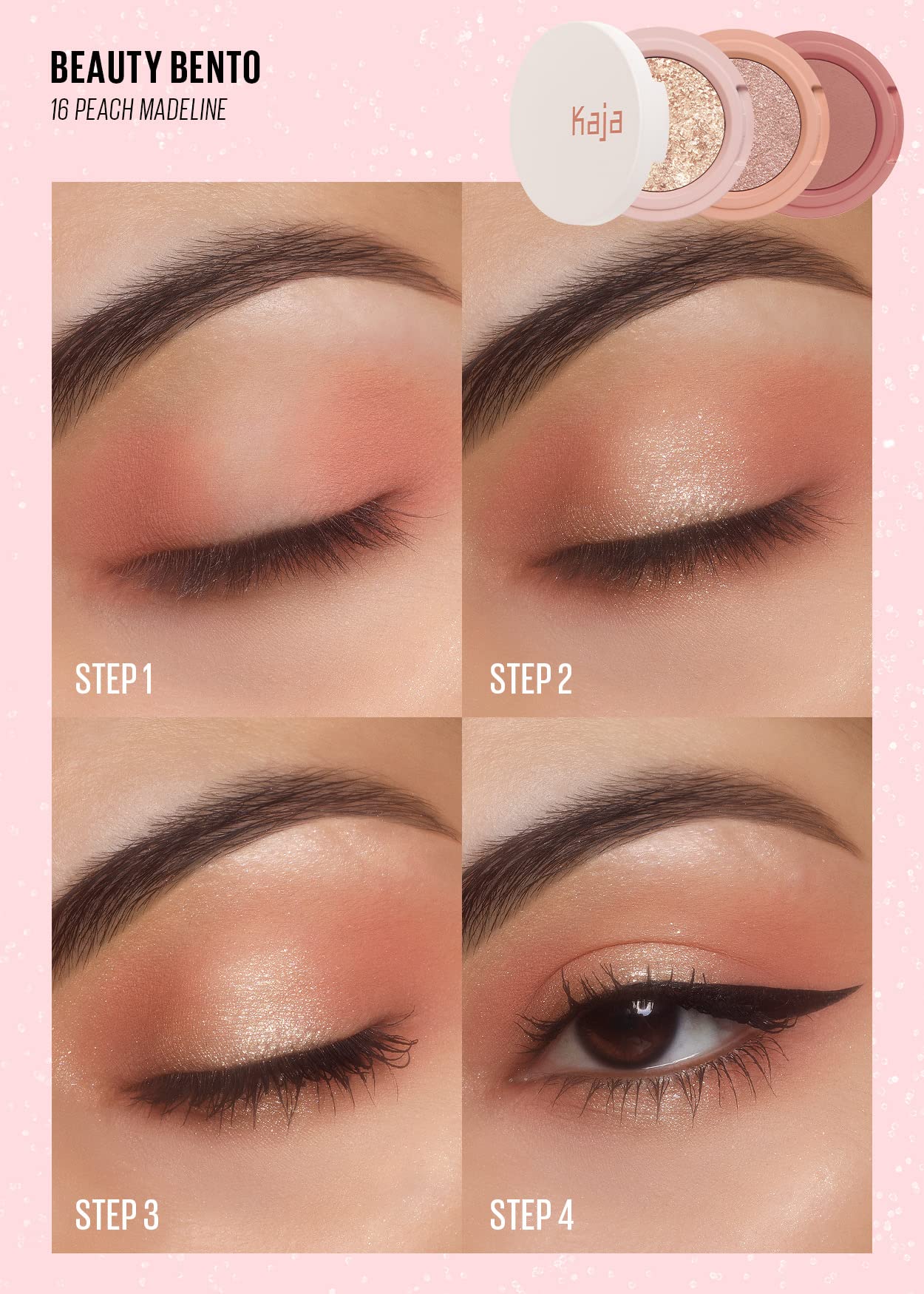 Foto 7 pulgar | Trío De Sombras De Ojos Kaja Beauty Bento Collection 16 Peach Madeline - Venta Internacional.