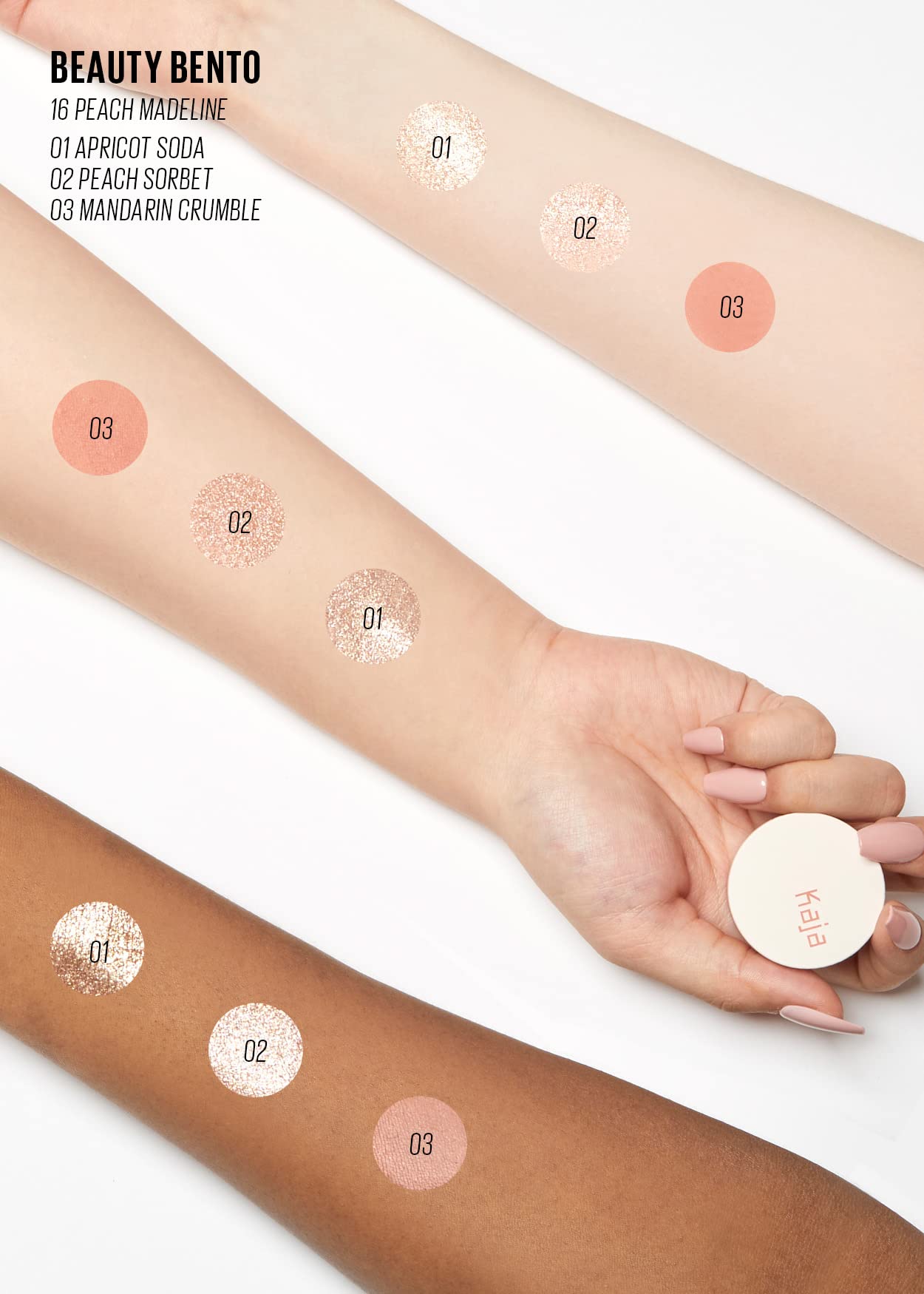 Foto 7 | Trío De Sombras De Ojos Kaja Beauty Bento Collection 16 Peach Madeline - Venta Internacional.