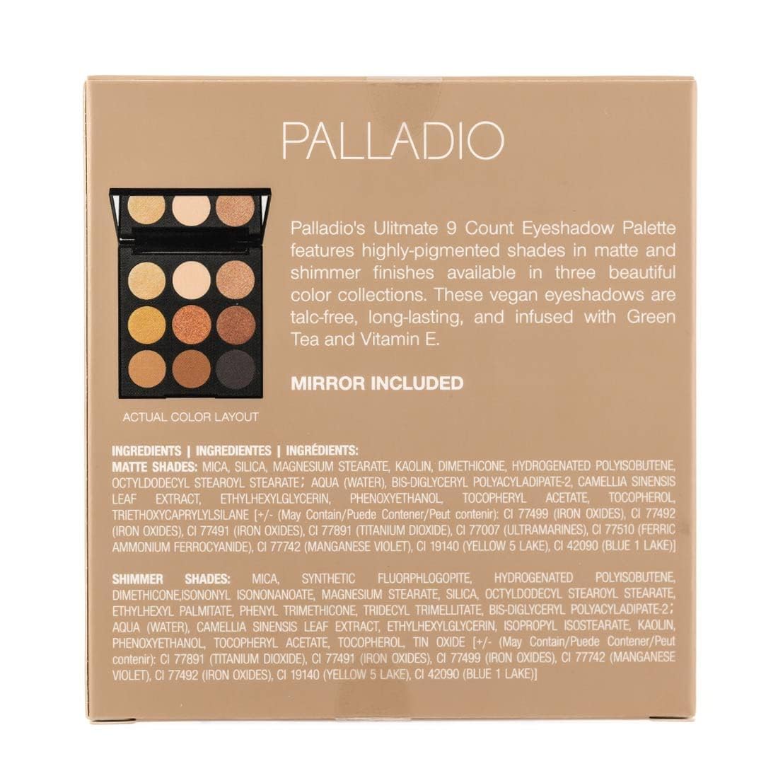 Foto 7 pulgar | Paleta De Sombras De Ojos Palladio Ultimate, 9 Unidades, Golden Sands - Venta Internacional.
