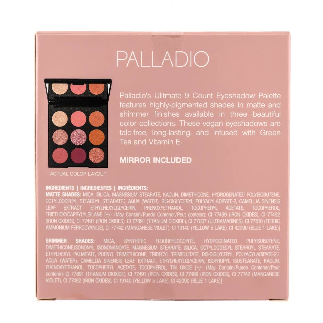 Foto 8 pulgar | Paleta De Sombras De Ojos Palladio Ultimate Rosey Nudes De 9 Unidades - Venta Internacional.