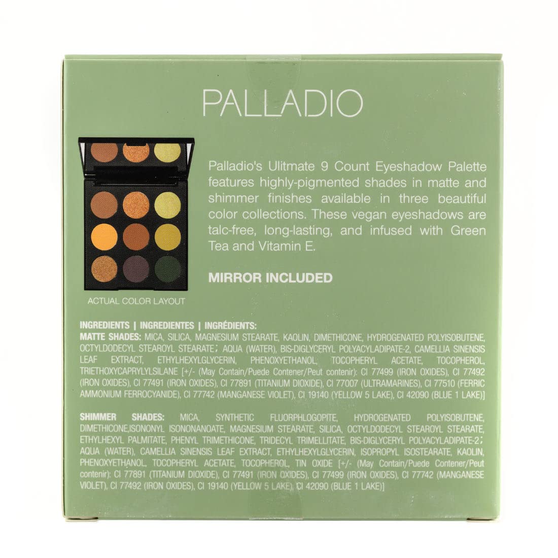 Foto 8 pulgar | Paleta De Sombras De Ojos Palladio Ultimate De 9 Unidades Sin Talco - Venta Internacional.