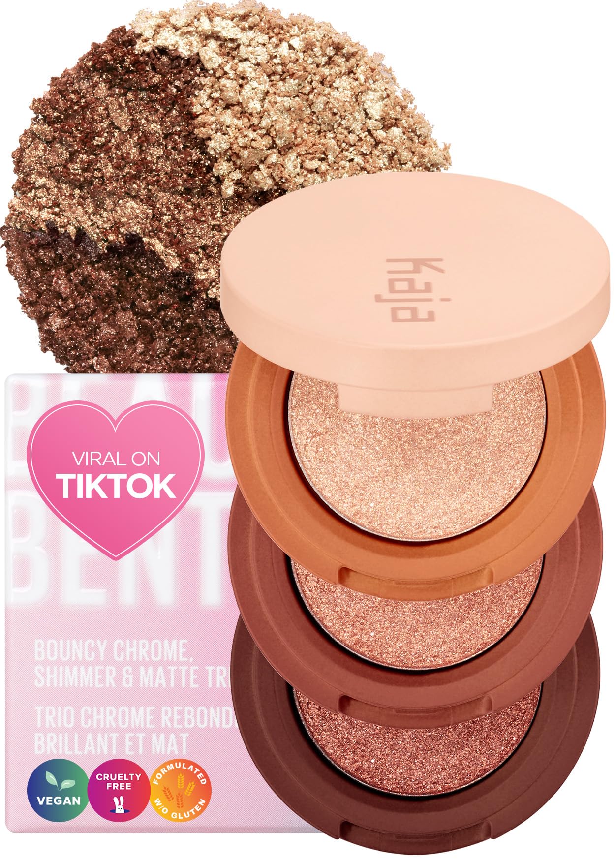 Trio De Sombras De Ojos Kaja Bouncy Gilded Bronze Tones 0.9 Ml Travel - Venta Internacional.