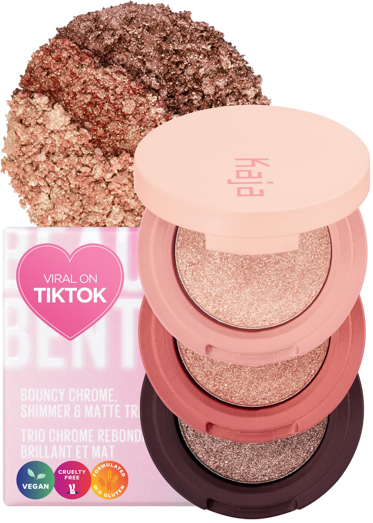 Trio De Sombras De Ojos Kaja Beauty Bento Collection Peach Orange - Venta Internacional.
