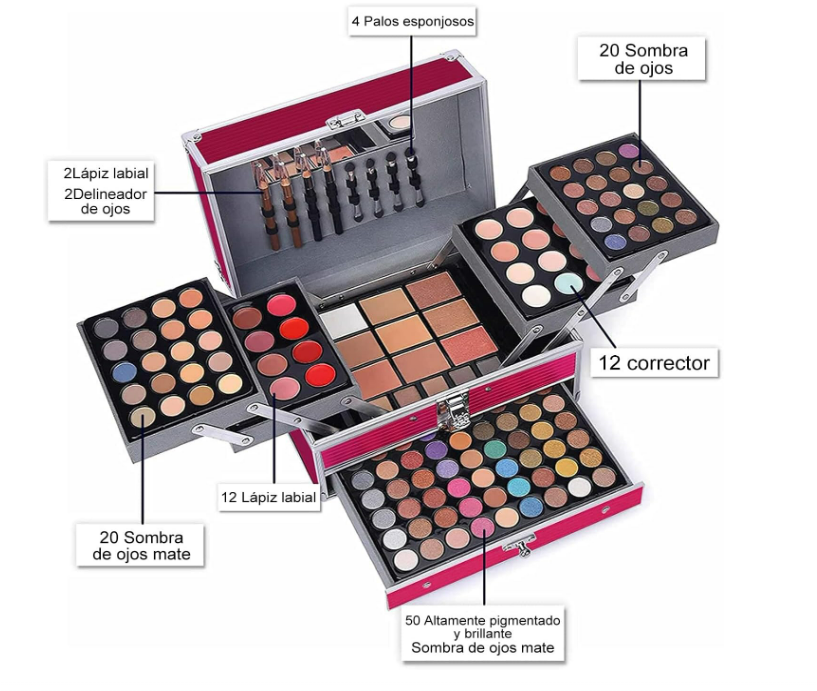 Foto 2 | 132 Xtellar Colores Kit De Maquillaje Todo En Uno, Estuche Profesional De Maquillaje, Set De Maquillaje Para Adolescent