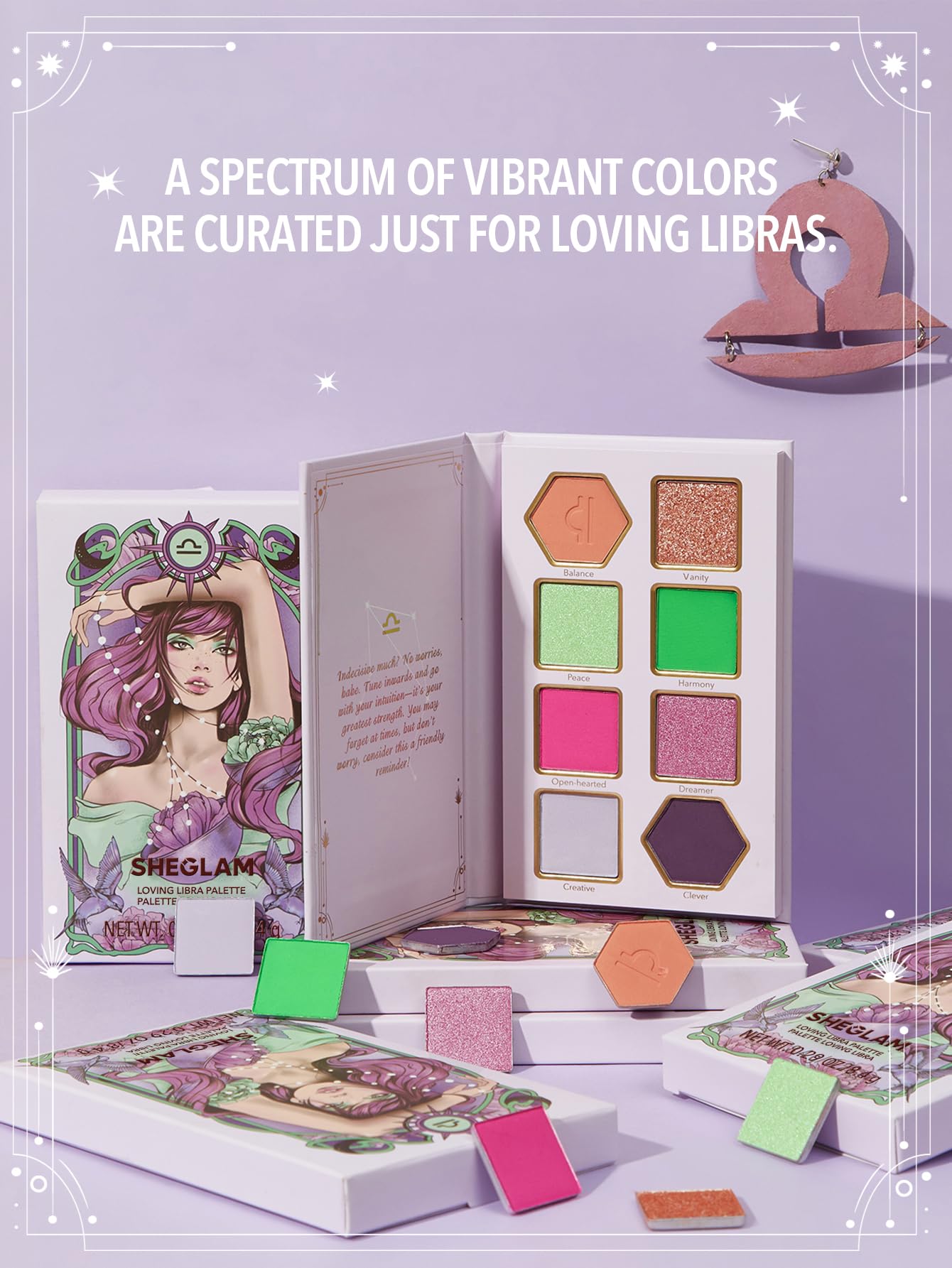 Foto 5 | Paleta De Sombras De Ojos Sheglam Glitter Metallic De 8 Colores Loving Libra - Venta Internacional.
